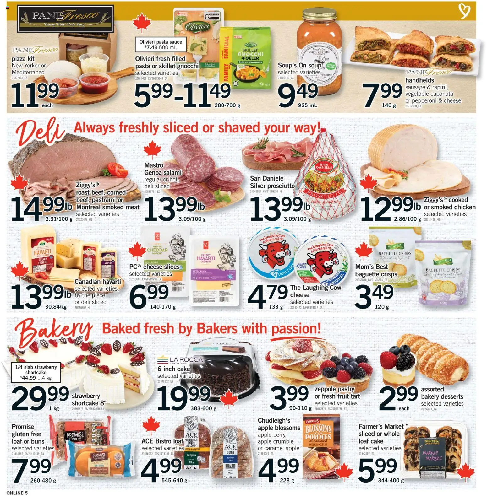 Fortinos flyer valid from 19.02.2026 | Page: 5 | Products: Pasta, Bakery, Salami, Pizza