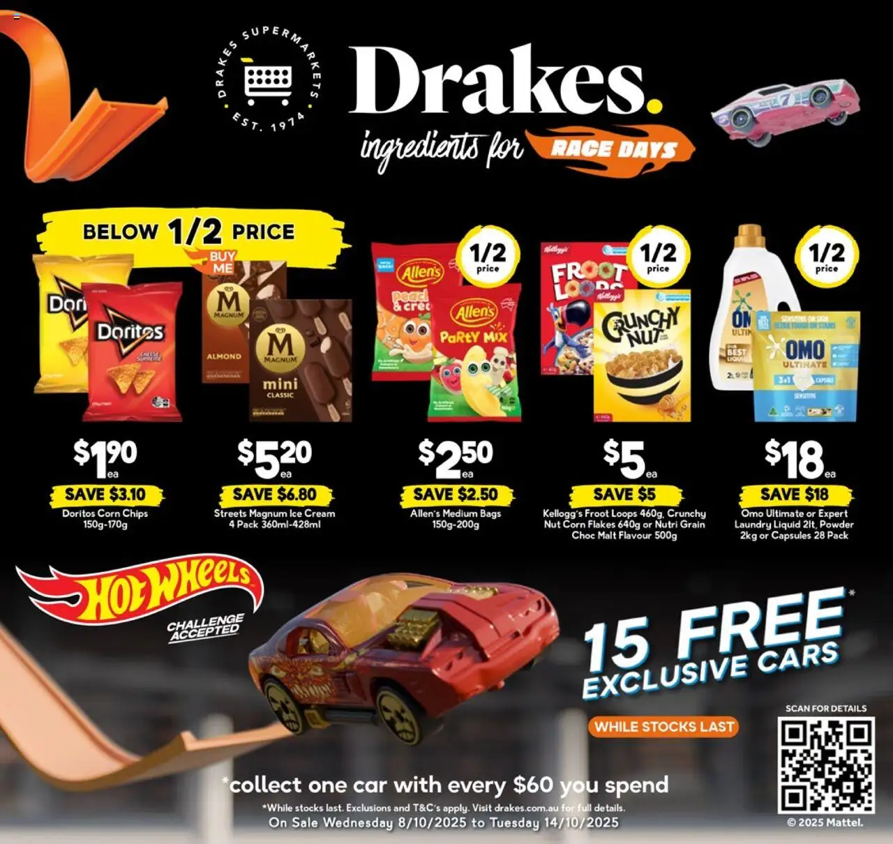 Drakes catalogue - valid from 08.10.2025 | Page: 1 | Products: Powder, Cream, Ice cream, Laundry