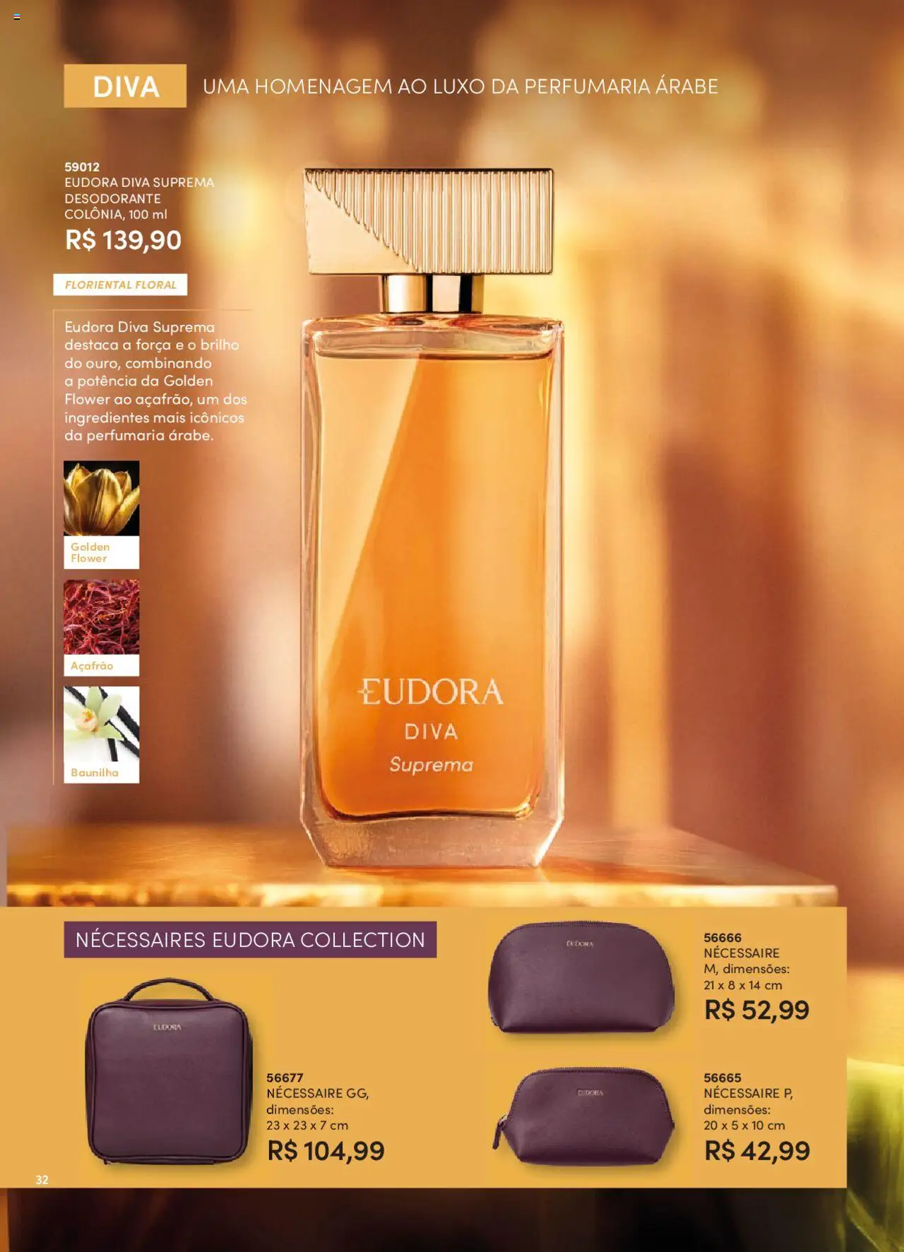 Eudora Folheto - válido de 07.10.2025 | Página: 32 | Produtos: Açafrão, Desodorante, Necessaire