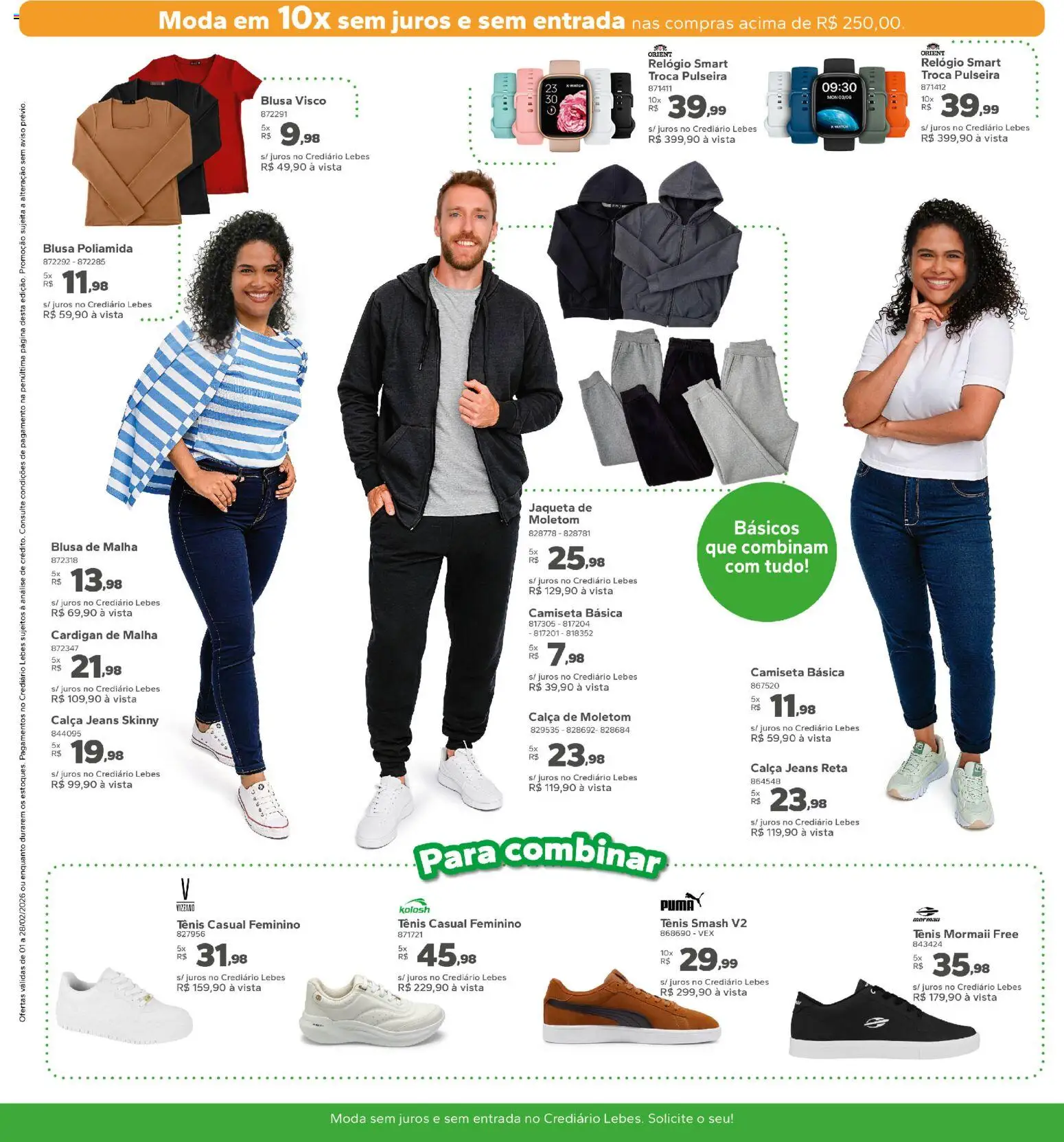 Lebes Folheto - válido de 01.02.2026 | Página: 4 | Produtos: Moletom, Blusa, Jaqueta, Jeans