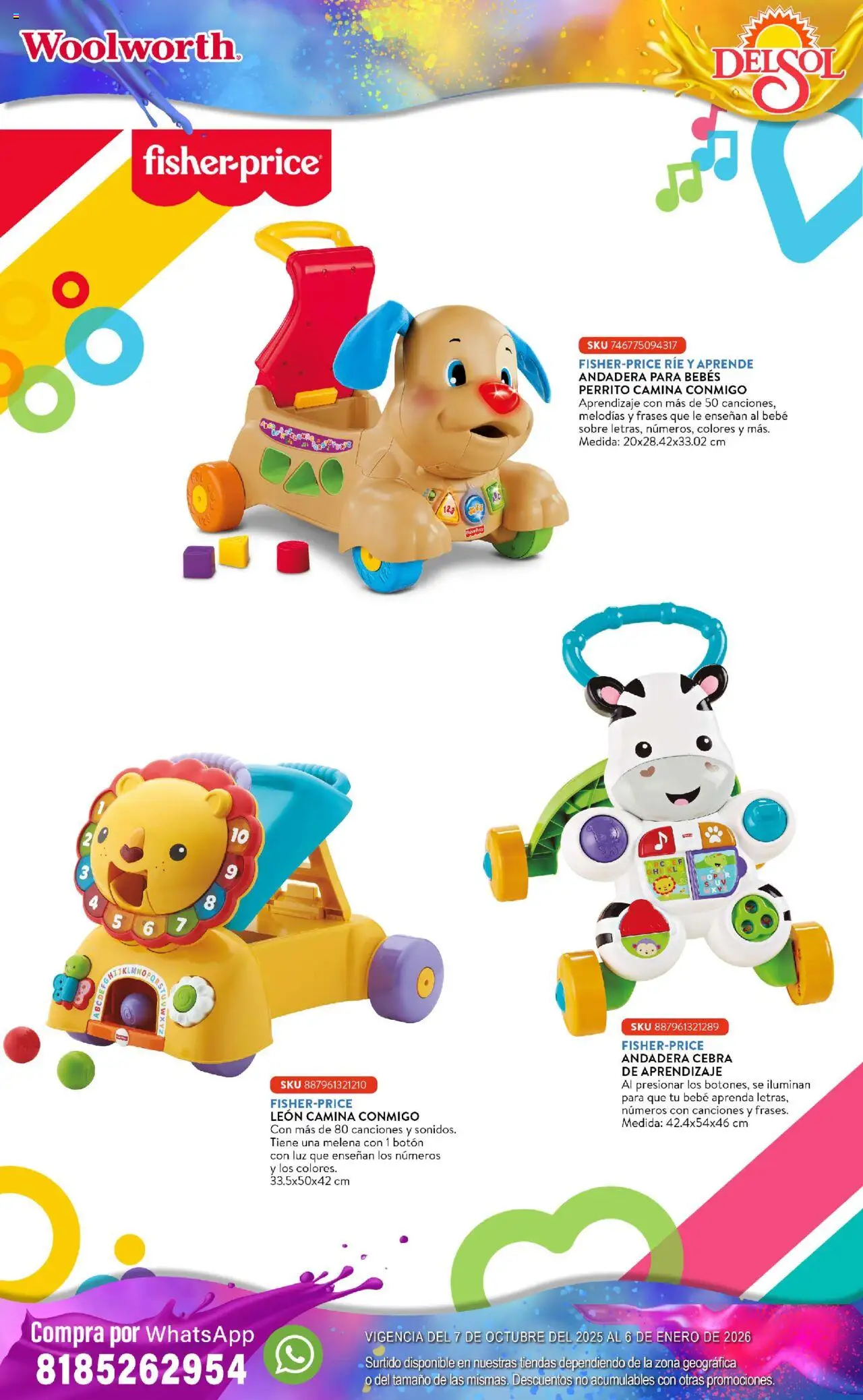 Nuevas ofertas de Del Sol y Woolworth válidas en toda la República Mexicana desde el 07.10.2025. ¡Encuentra las mejores ofertas en Del Sol y Woolworth - Catálogo Castillo Del Juguete! | Página: 5 | Productos: Sobre