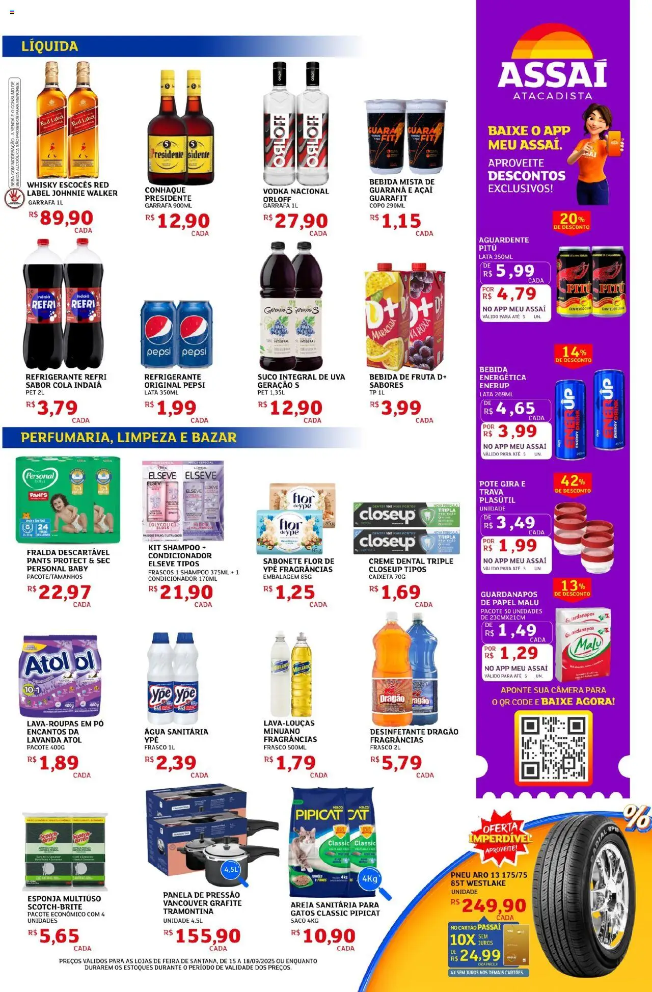 Assaí Atacadista Folheto - válido de 15.09.2025 | Página: 3 | Produtos: Pó, Conhaque, Desinfetante, Açaí