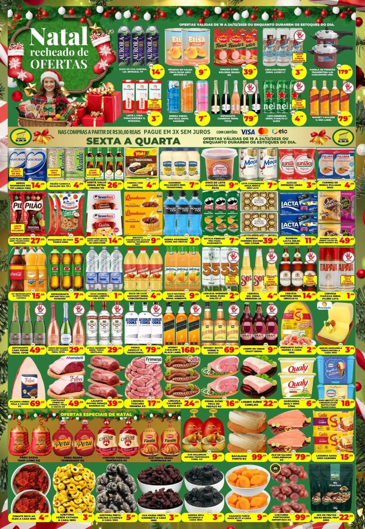 Supermercado Padrão Folheto - válido de 19.12.2025 | Página: 1 | Produtos: Vodka, Chester perdigão, Batata, Doce de leite