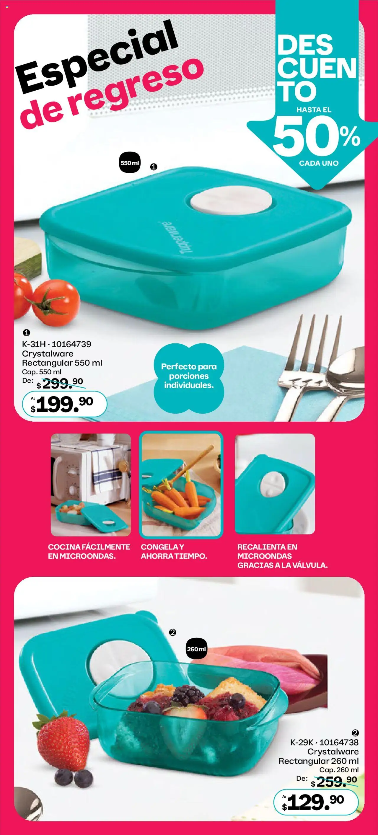Nuevas ofertas de Tupperware válidas en toda la República Mexicana desde el 11.08.2025. ¡Encuentra las mejores ofertas en Tupperware catálogo! | Página: 15 | Productos: Microondas, Cocina