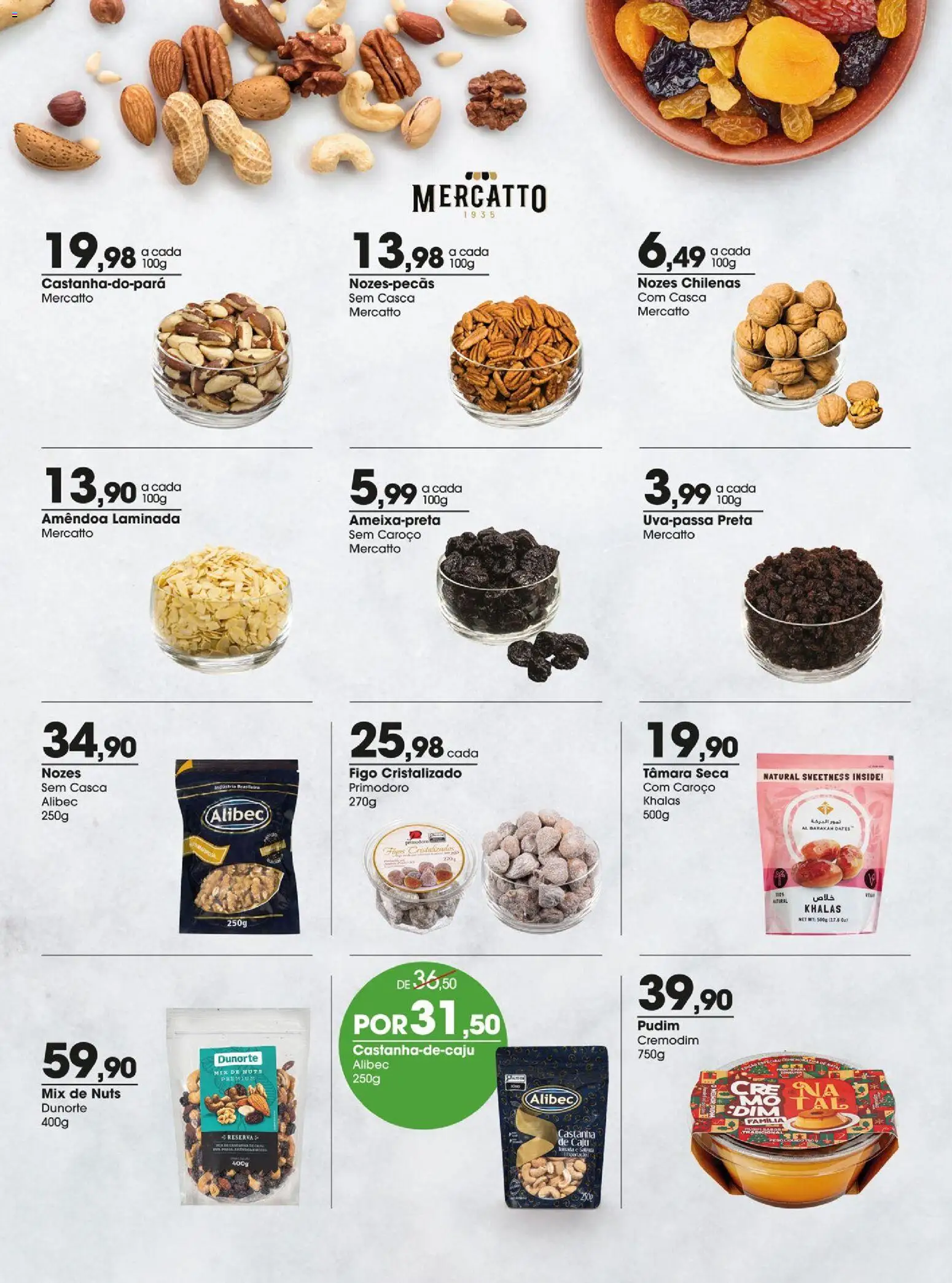 Zaffari Folheto - válido de 16.12.2025 | Página: 10 | Produtos: Caju, Figo, Nozes