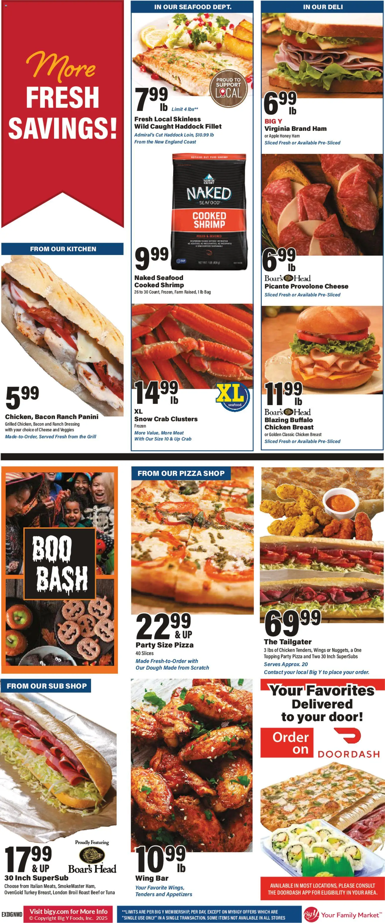 Big Y Weekly Ad - valid from 30.10.2025 | Page: 3 | Products: Cheese, Ham, Pizza, Bag