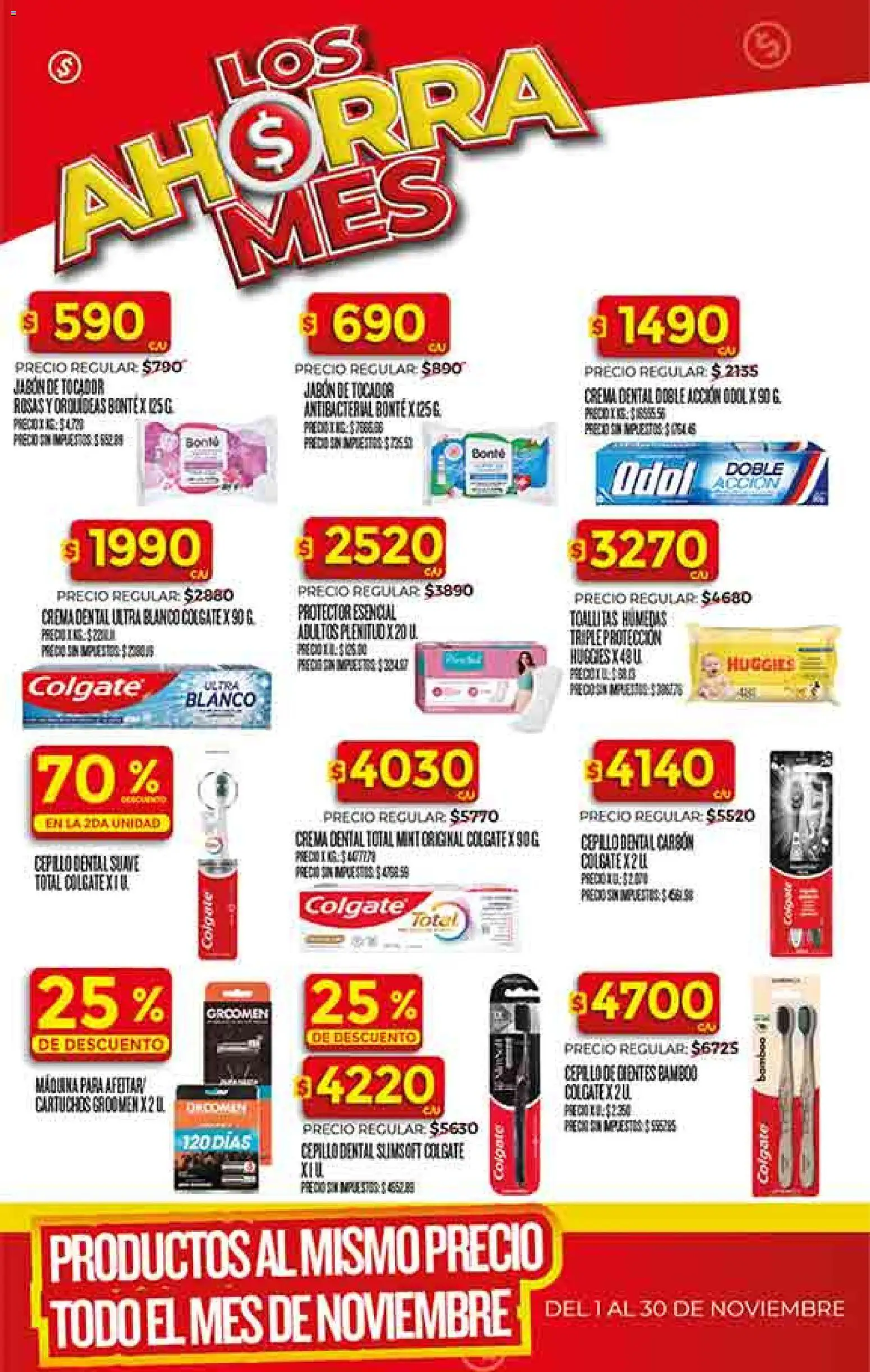 Supermercado DIA Ofertas │ válido desde el 19.11.2025 | Página: 40 | Productos: Toallitas húmedas, Jabón, Cepillo de dientes, Crema