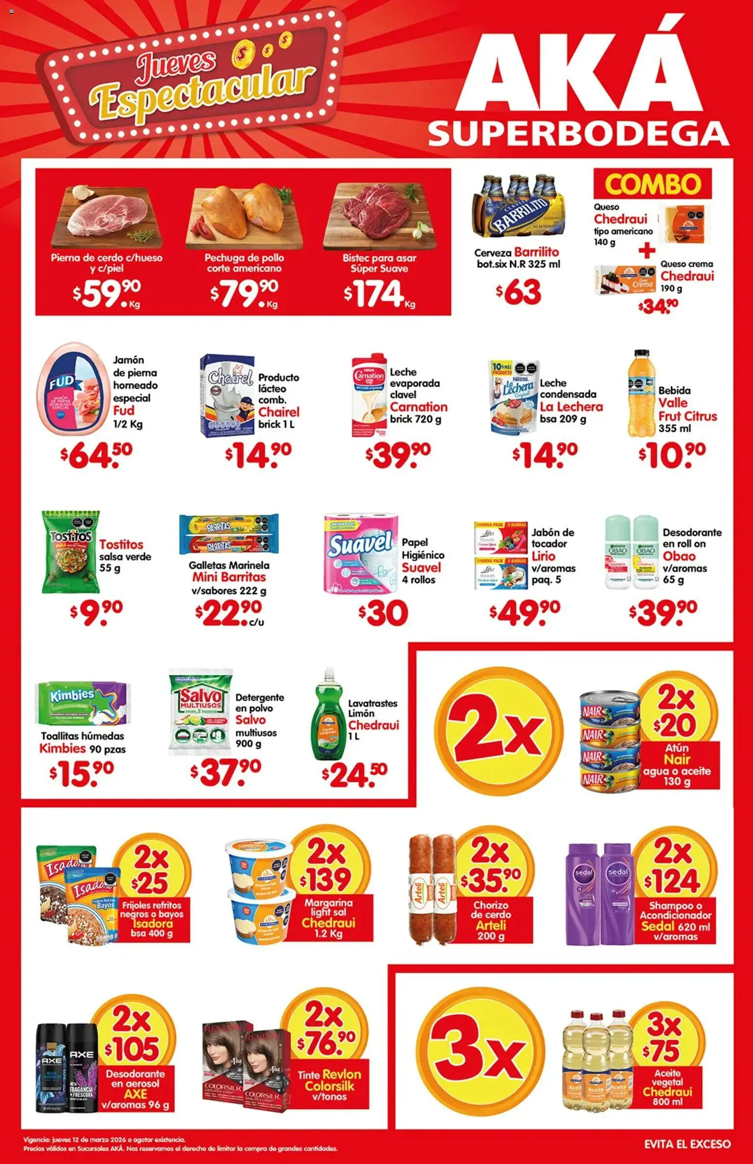 Nuevas ofertas de Arteli válidas en toda la República Mexicana desde el 12.03.2026. ¡Encuentra las mejores ofertas en Arteli folleto Aká Super Bodega! | Página: 1 | Productos: Desodorante, Sal, Queso, Fragancia