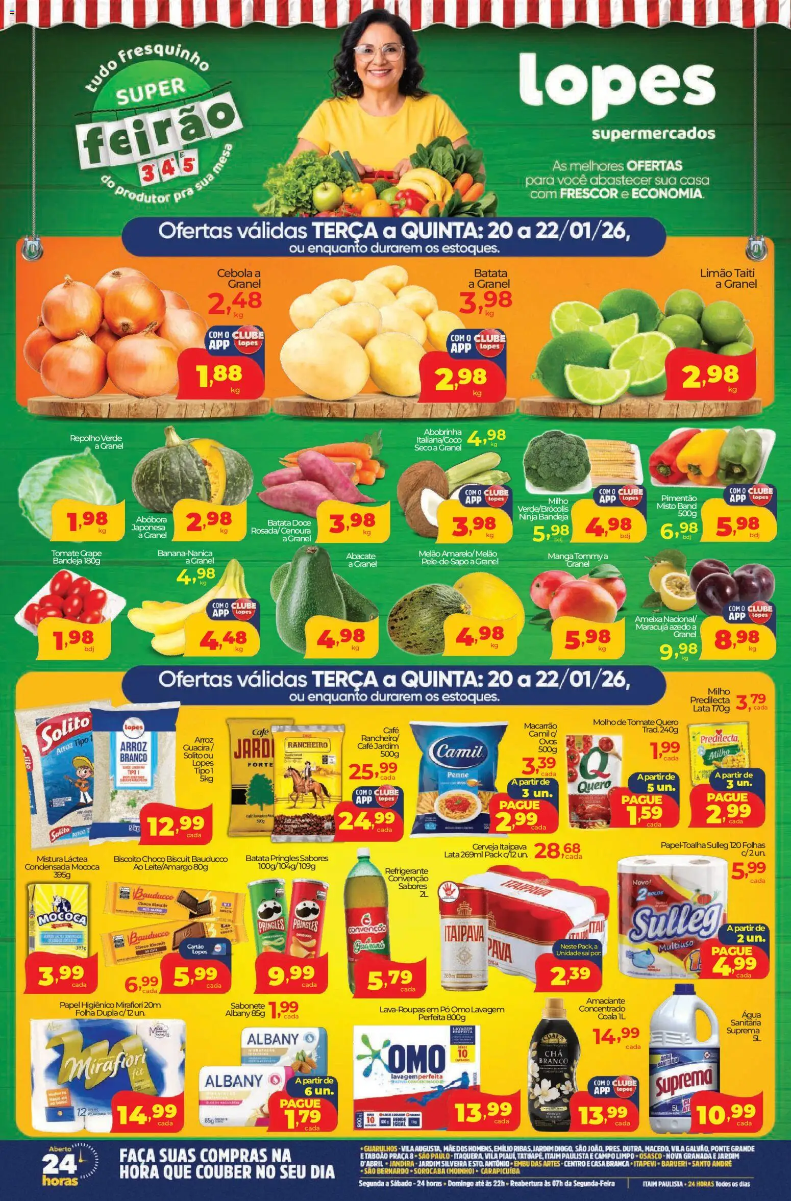Lopes Supermercados Folheto - válido de 20.01.2026 | Página: 1 | Produtos: Abóbora, Faca, Café, Bandeja