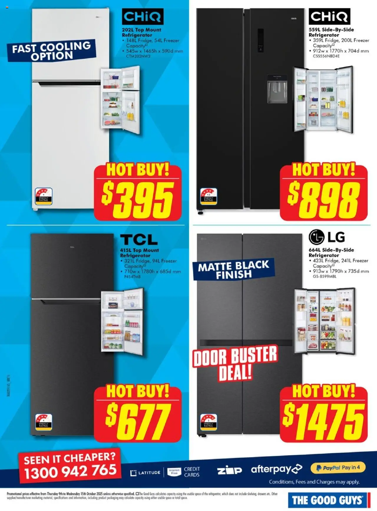 The Good Guys catalogue - valid from 08.10.2025 | Page: 4 | Products: Door, Spade, Freezer, Refrigerator
