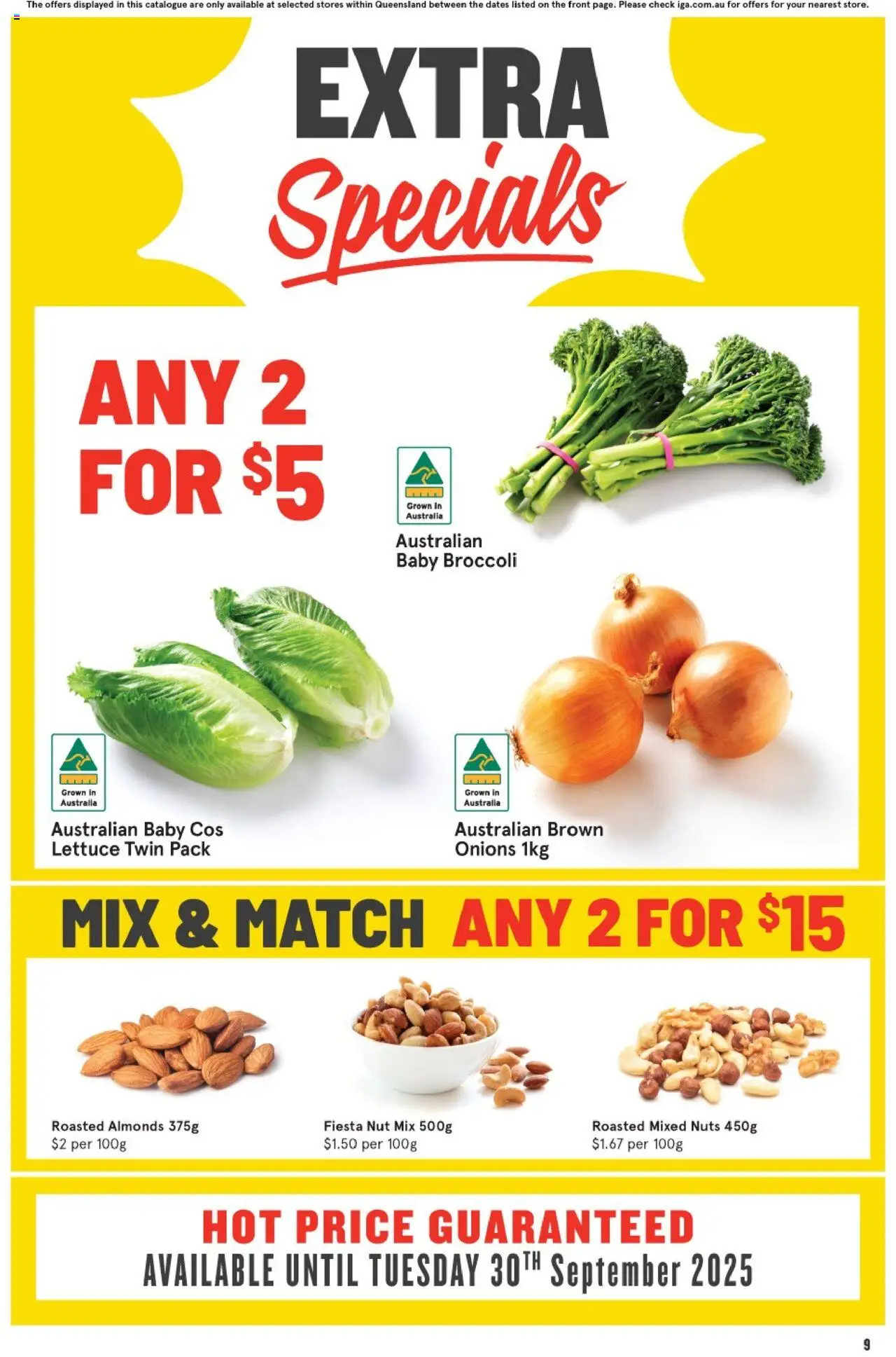 IGA catalogue - valid from 10.09.2025 | Page: 10 | Products: Almonds, Lettuce, Nuts, Onions