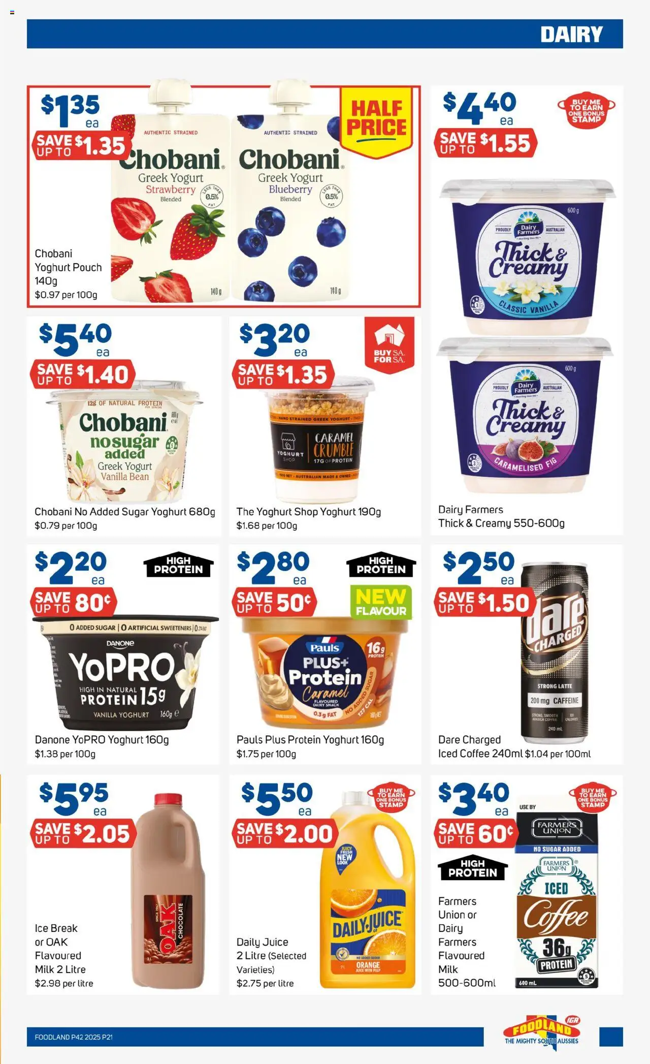 Foodland catalogue - valid from 15.10.2025 | Page: 21 | Products: Dairy, Yoghurt, Juice, Sugar
