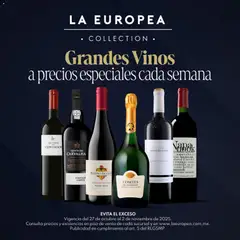 Vista previa de La Europea catálogo Grandes vinos, nuevo folleto de la tienda, válido en México a partir del 27.10.2025