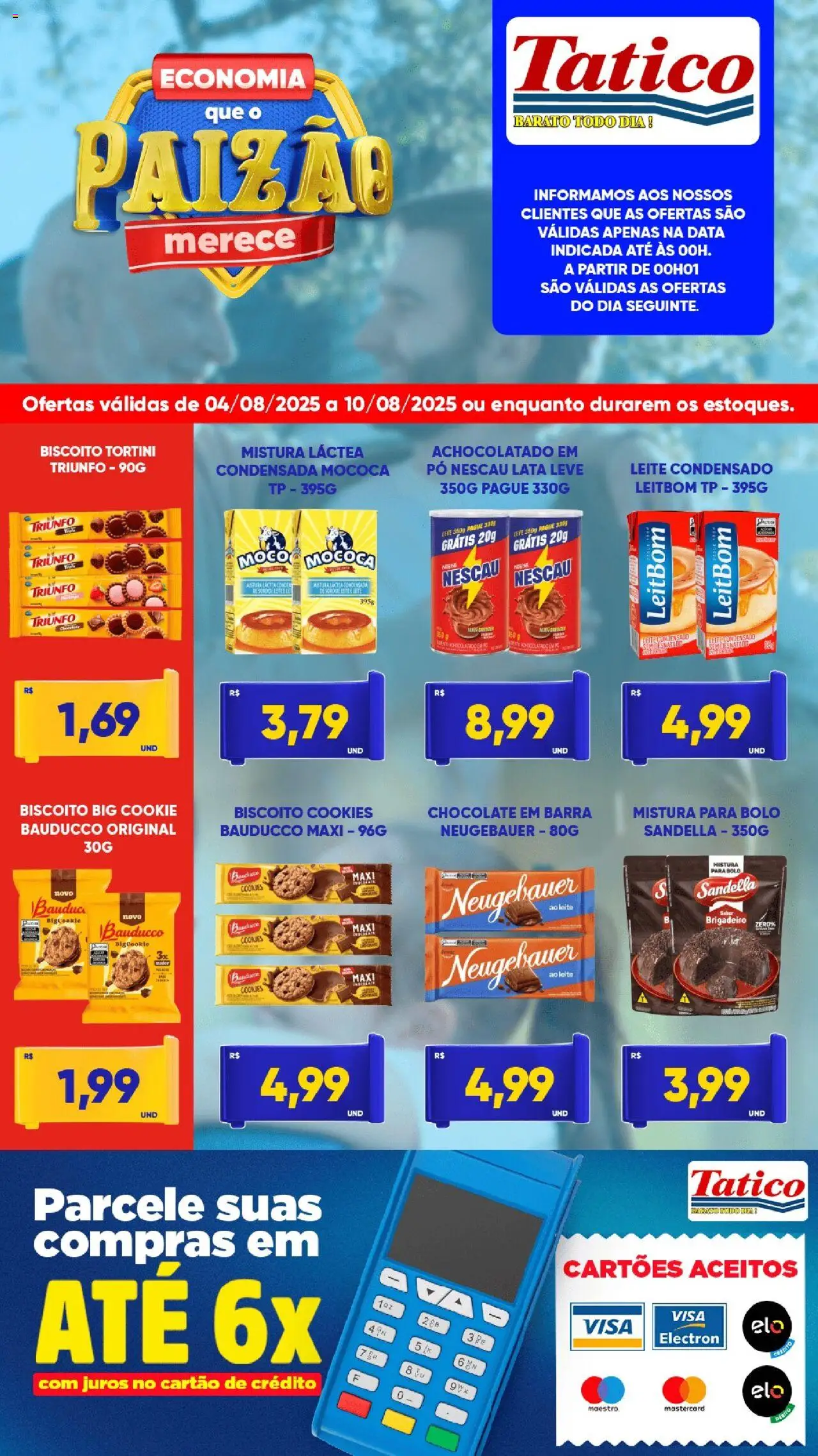 Tatico Folheto - válido de 04.08.2025 | Página: 5 | Produtos: Biscoito, Leite, Chocolate, Mistura para bolo