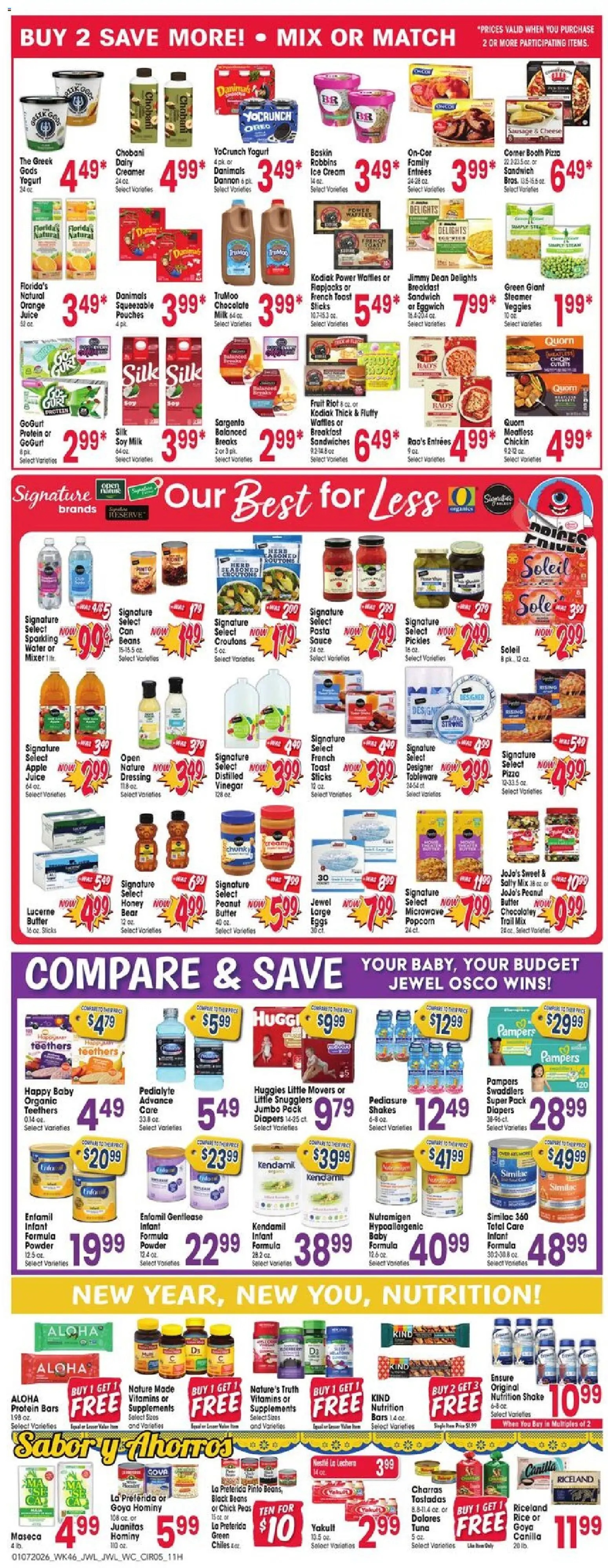 Jewel Osco Weekly Ad - valid from 07.01.2026 | Page: 5 | Products: Powder, Milk, Butter, Microwave