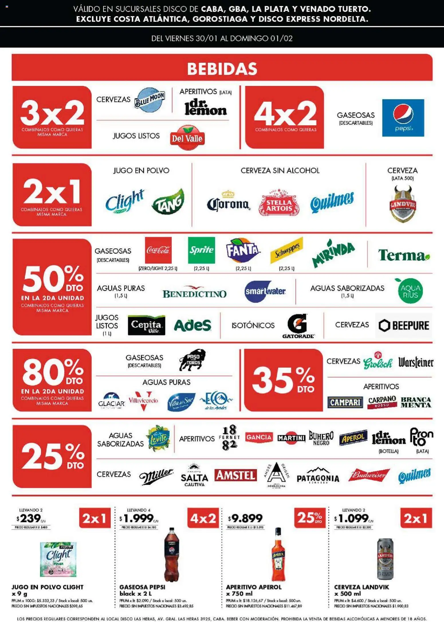 Disco ofertas │ válido desde el 29.01.2026 | Página: 5 | Productos: Botella, Fernet, Gaseosa, Jugo