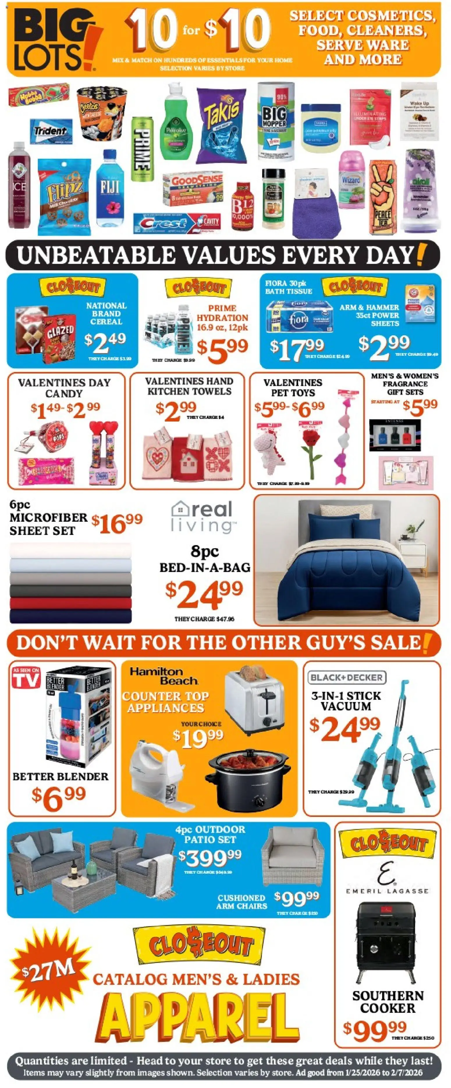 Big Lots Weekly Ad - valid from 25.01.2026 | Page: 2 | Products: Cooker, Vacuum, Bath, Blender