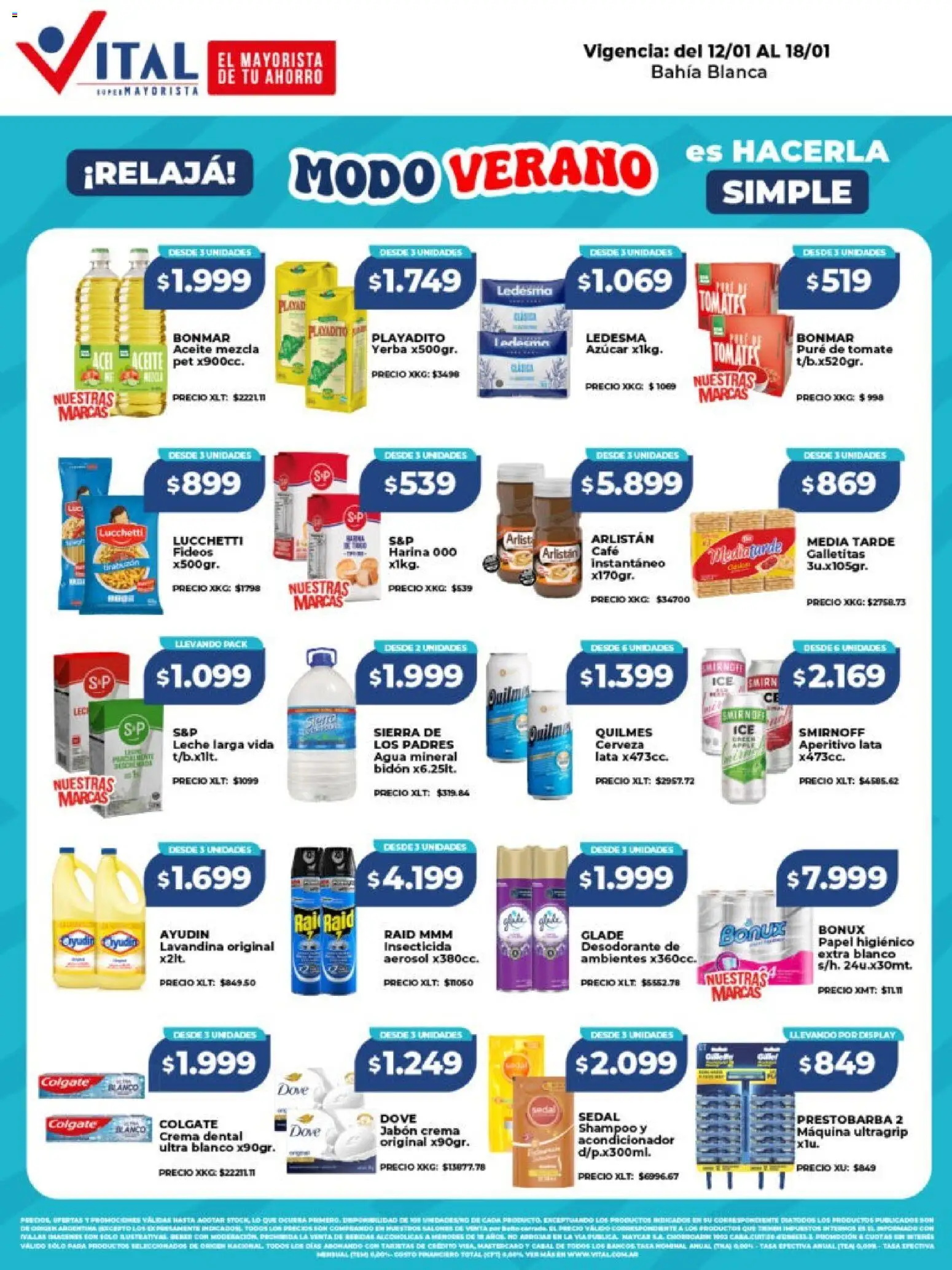 Vital - Ofertas -  Bahía Blanca │ válido desde el 12.01.2026 | Página: 1 | Productos: Papel higiénico, Shampoo, Cerveza, Sierra