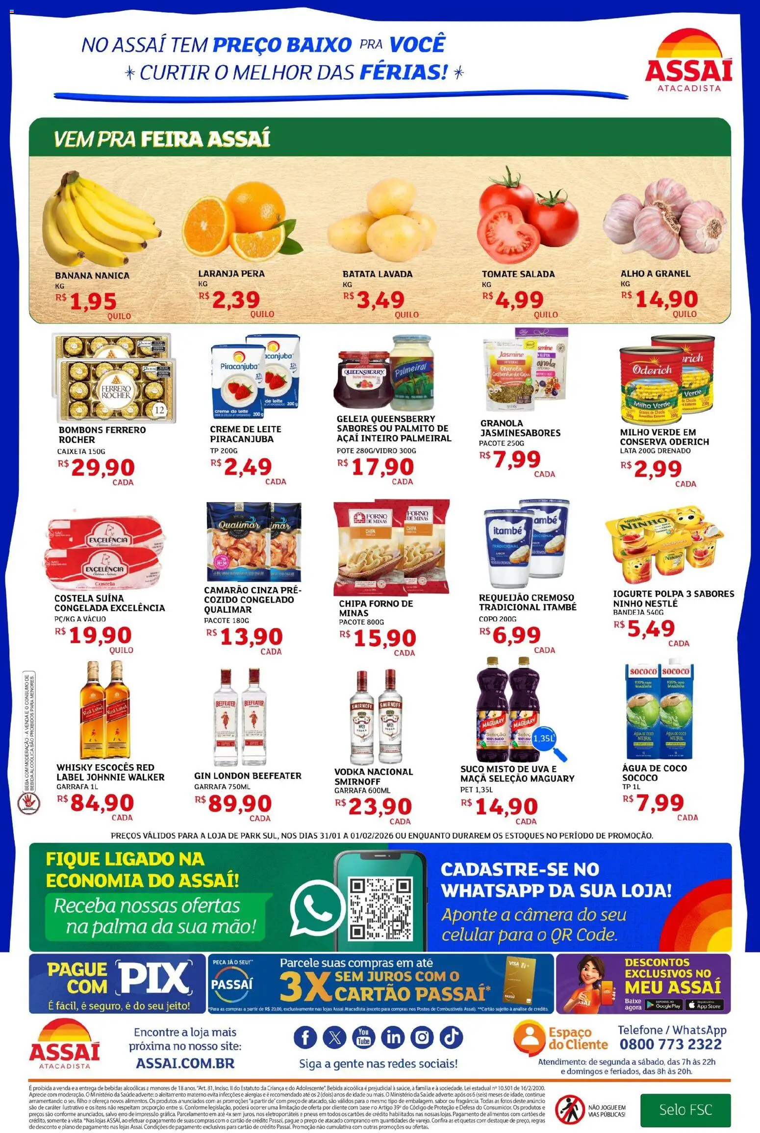 Assaí Atacadista Folheto - válido de 31.01.2026 | Página: 2 | Produtos: Palmito, Água de coco, Gin, Câmera