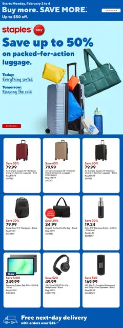 Preview of Staples weekly flyer / circulaire from shop Staples valid from 30.01.2026