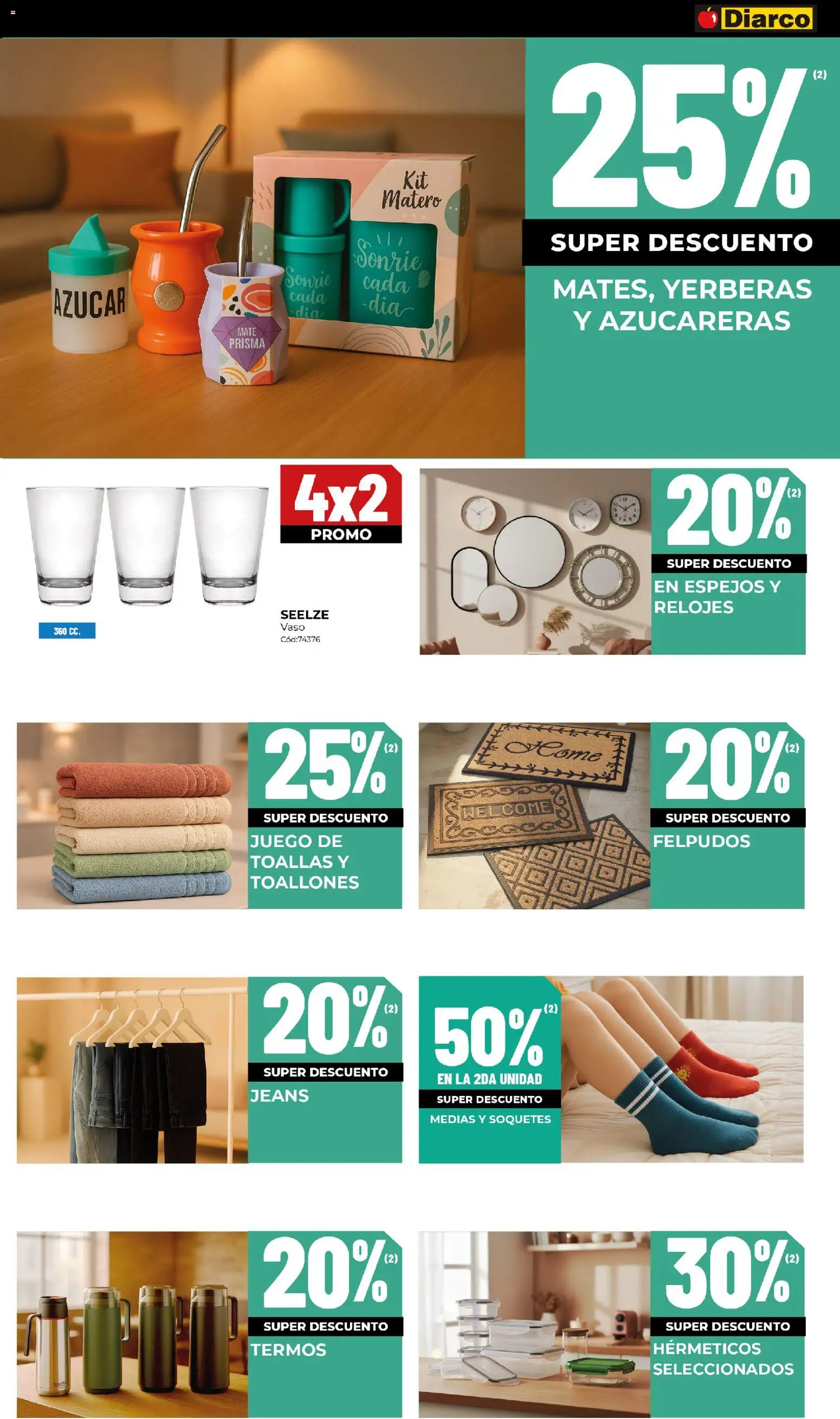 Diarco - Ofertas Hogar, Bazar Y Electro │ válido desde el 27.10.2025 | Página: 2 | Productos: Mate, Toallas, Azucar, Medias