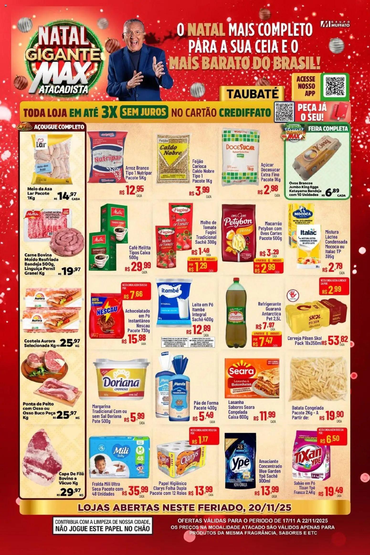 Max Atacadista Folheto - válido de 17.11.2025 | Página: 1 | Produtos: Nescau, Pernil, Pão de forma, Amaciante