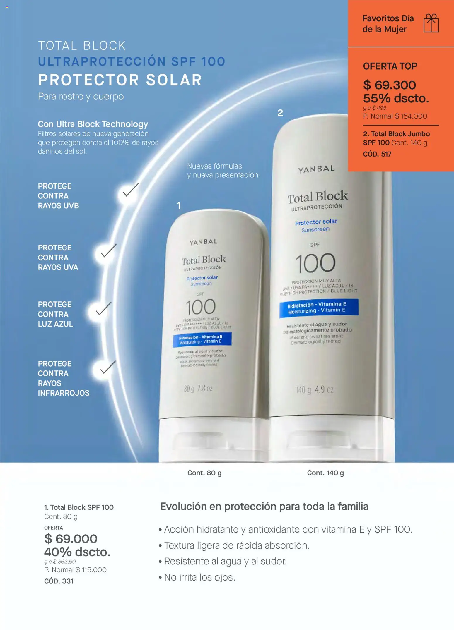 Yanbal revista - valida desde el 28.02.2026 | Página: 95 | Productos: Agua, Top, Uva, Protector solar