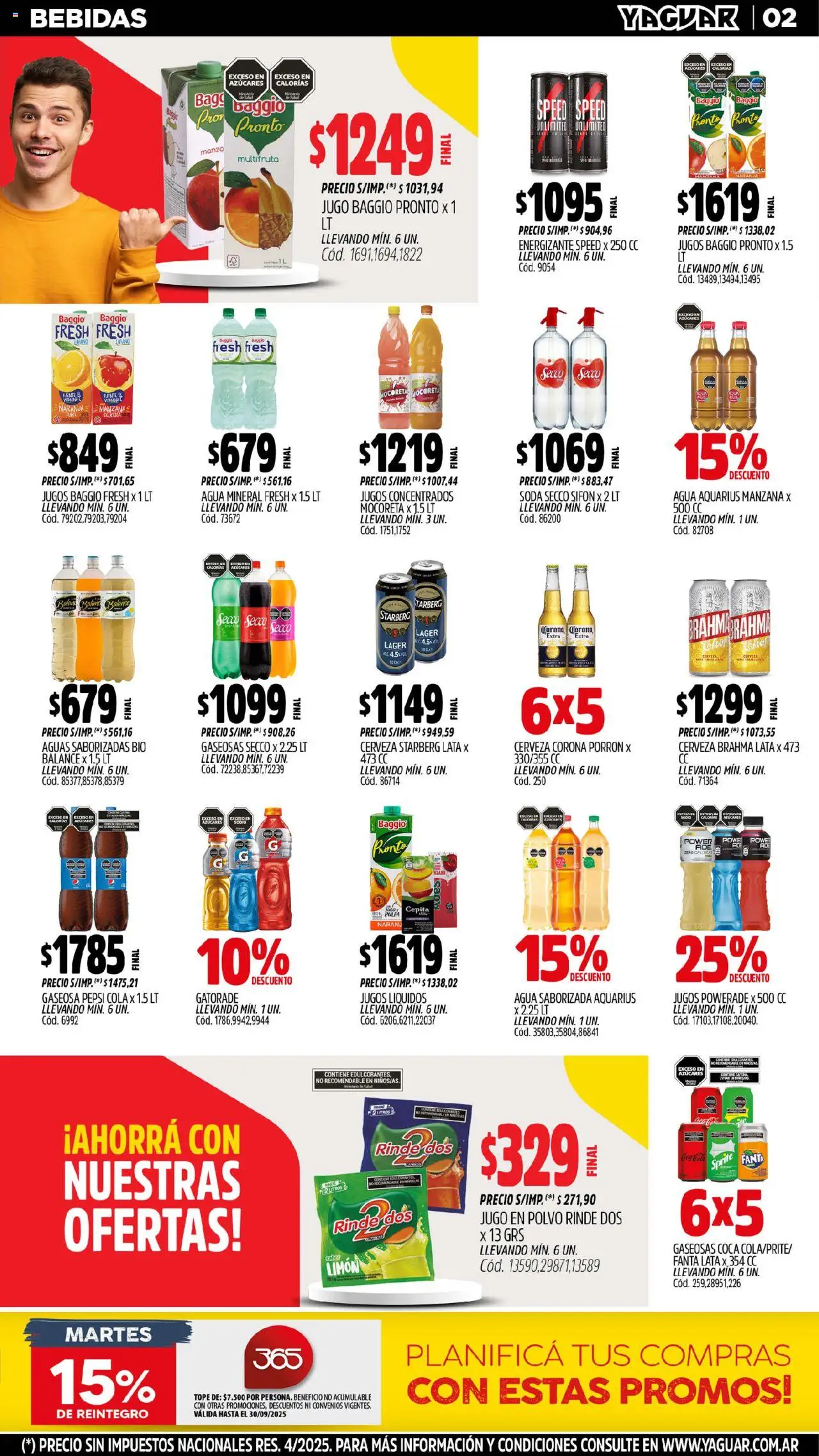 Yaguar - Córdoba │ válido desde el 15.09.2025 | Página: 3 | Productos: Manzana, Agua, Limón, Agua saborizada