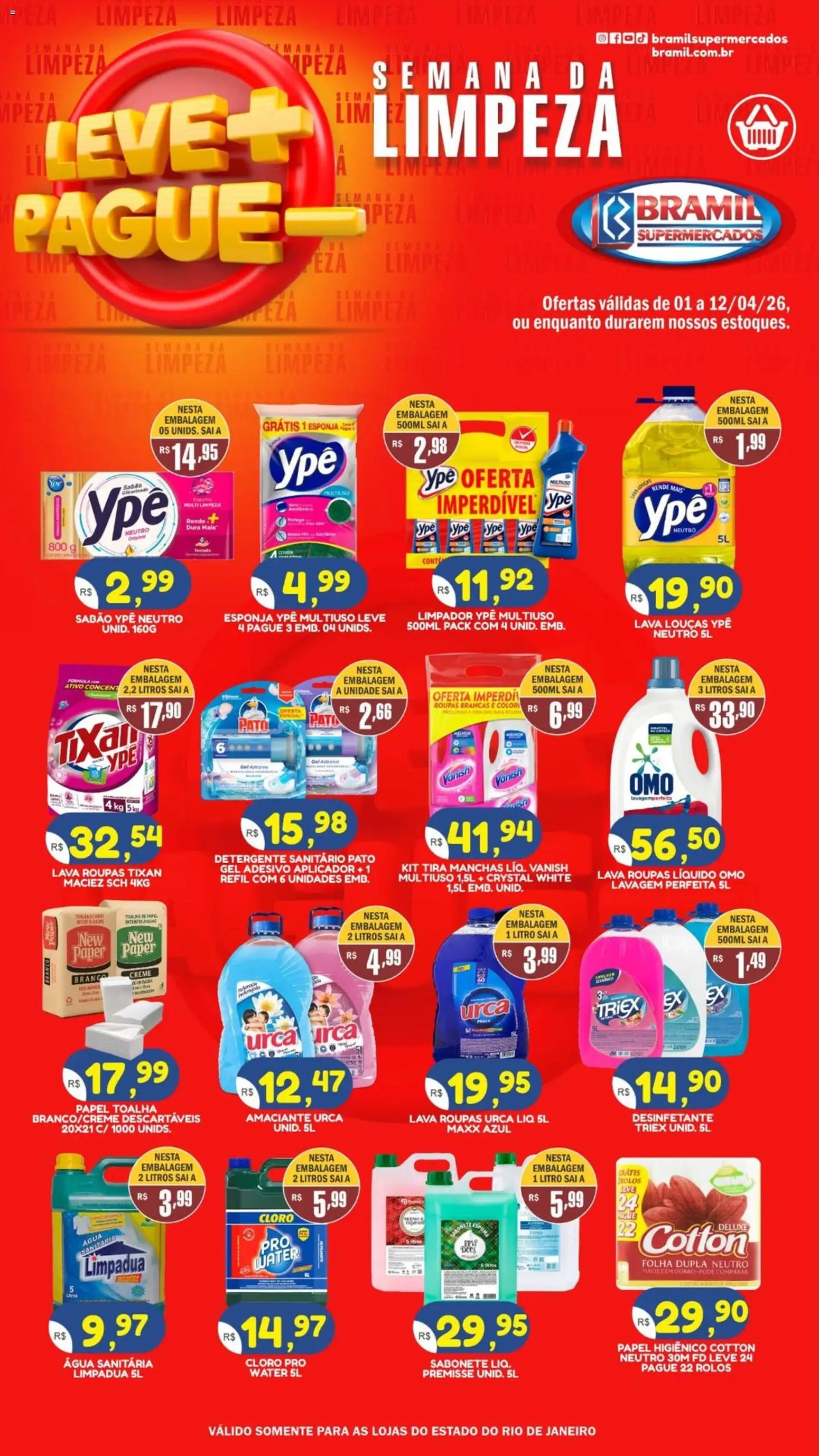 Bramil Supermercados Folheto - válido de 01.04.2026 | Página: 1 | Produtos: Esponja, Tira manchas, Saia, Amaciante
