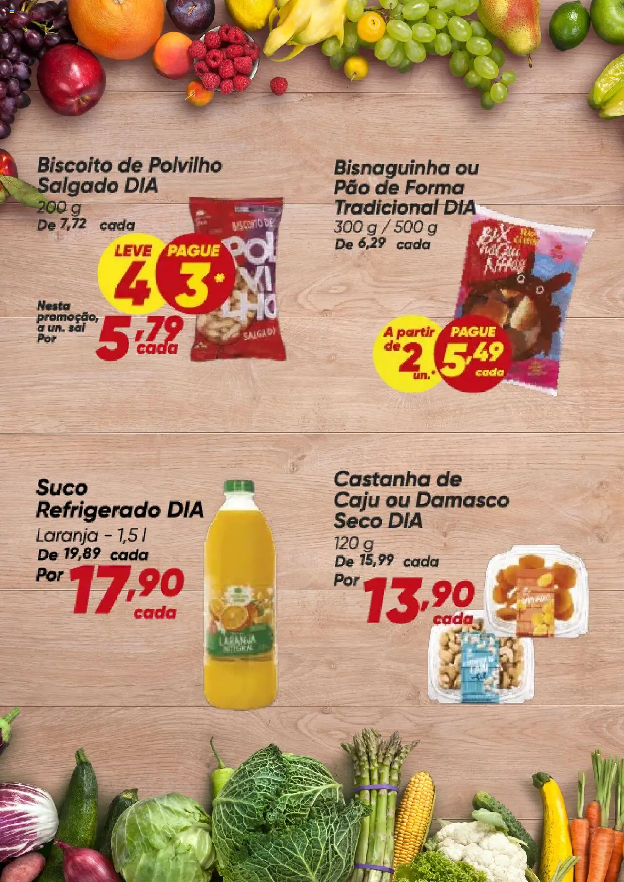 Dia Folheto - válido de 04.08.2025 | Página: 6 | Produtos: Caju, Damasco, Polvilho, Suco