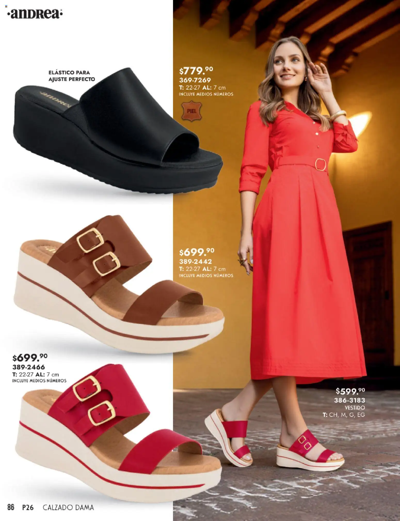 Nuevas ofertas de Andrea válidas en toda la República Mexicana desde el 25.01.2026. ¡Encuentra las mejores ofertas en Andrea catálogo Calzado Dama! | Página: 86 | Productos: Vestido