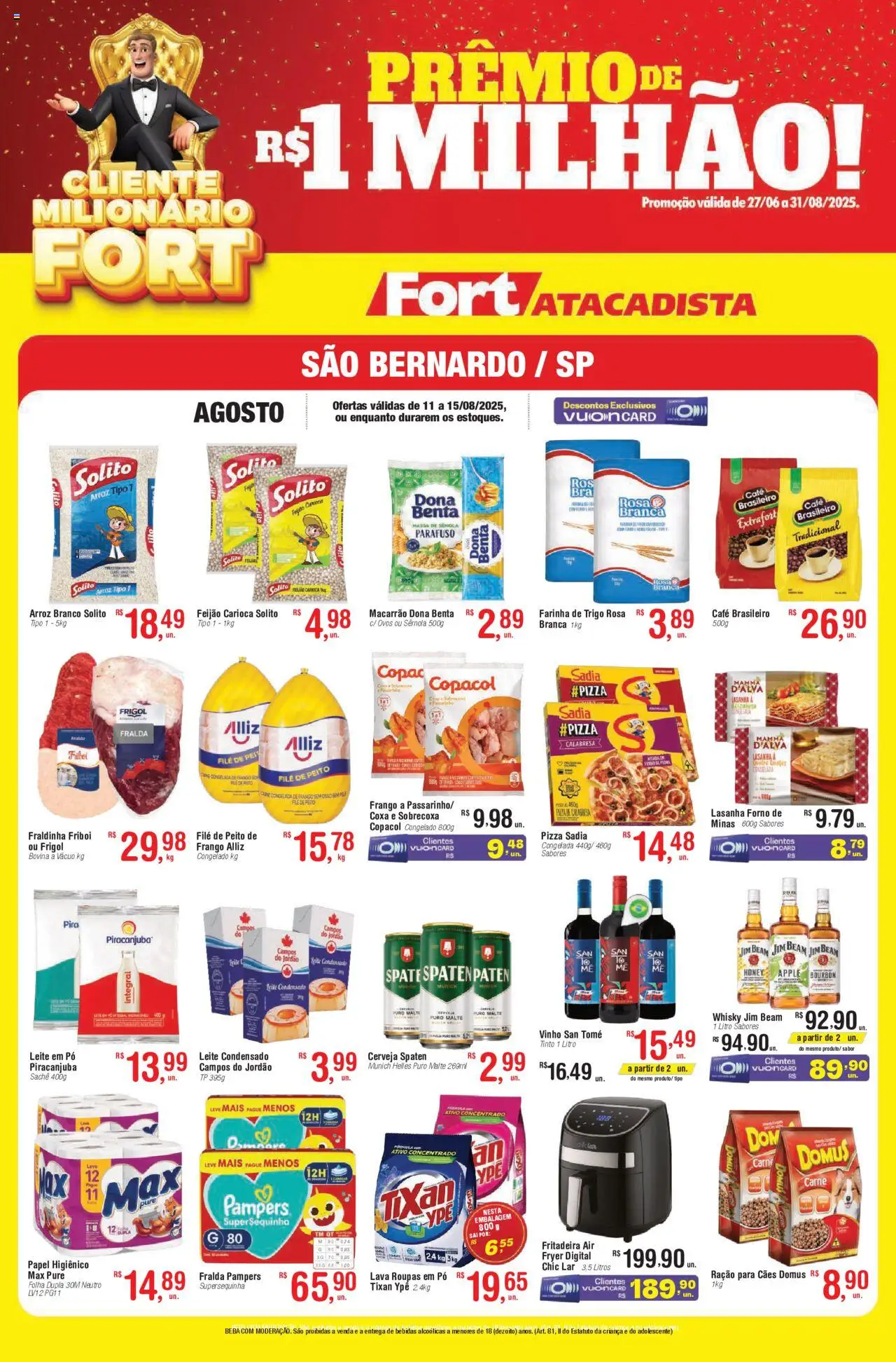 Fort Atacadista Folheto - válido de 11.08.2025 | Página: 1 | Produtos: Café, Pizza, Macarrão, Leite condensado