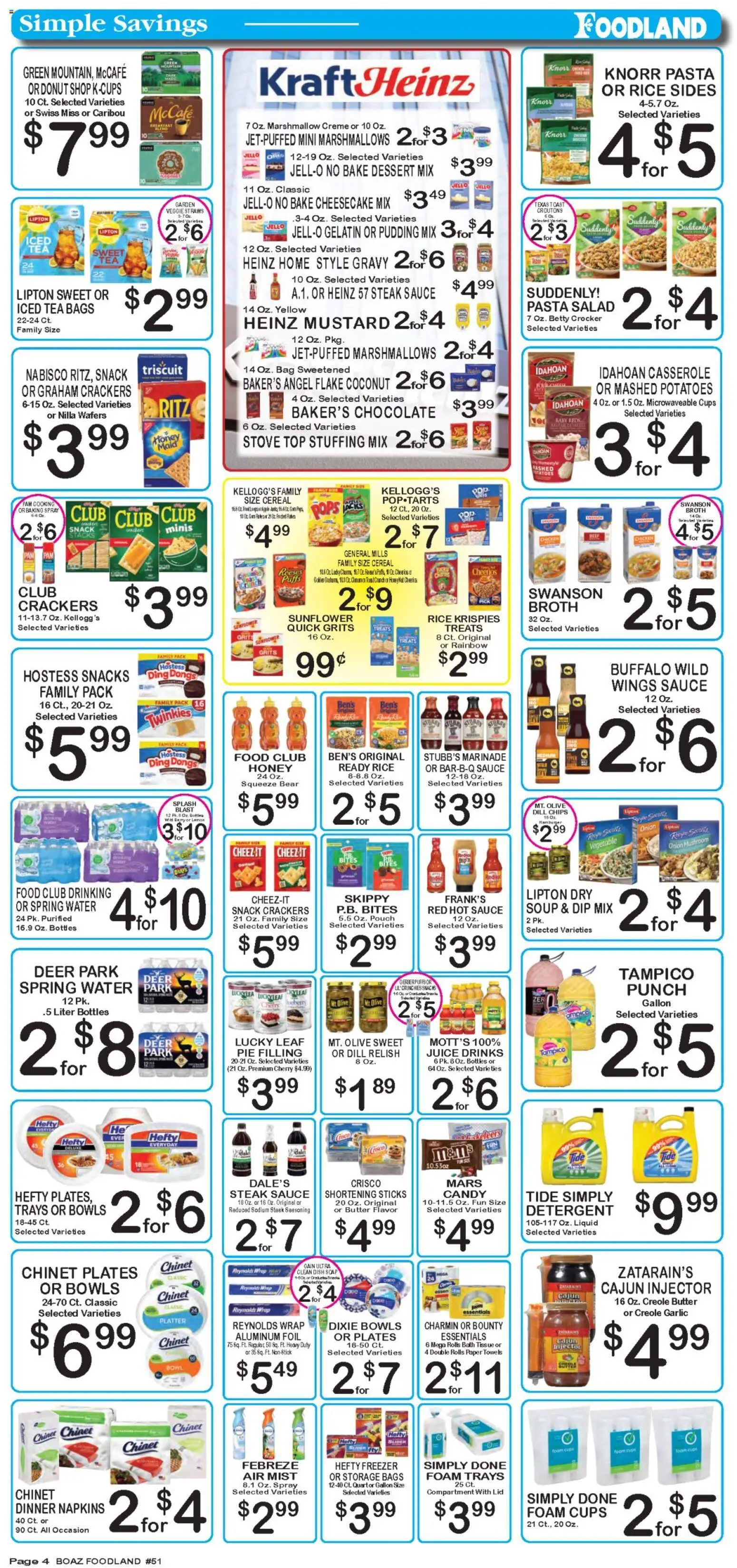 Foodland Weekly Ad - valid from 31.03.2026 | Page: 4 | Products: Juice, Tea, Water, Cheesecake