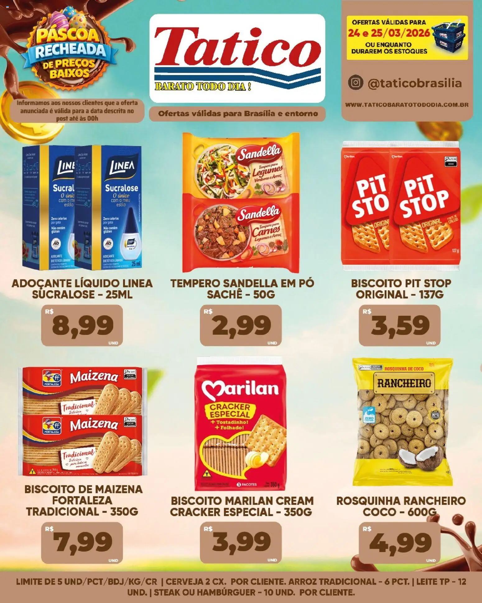 Tatico Folheto - válido de 26.03.2026 | Página: 24 | Produtos: Leite, Hambúrguer, Rosquinha, Cream cracker