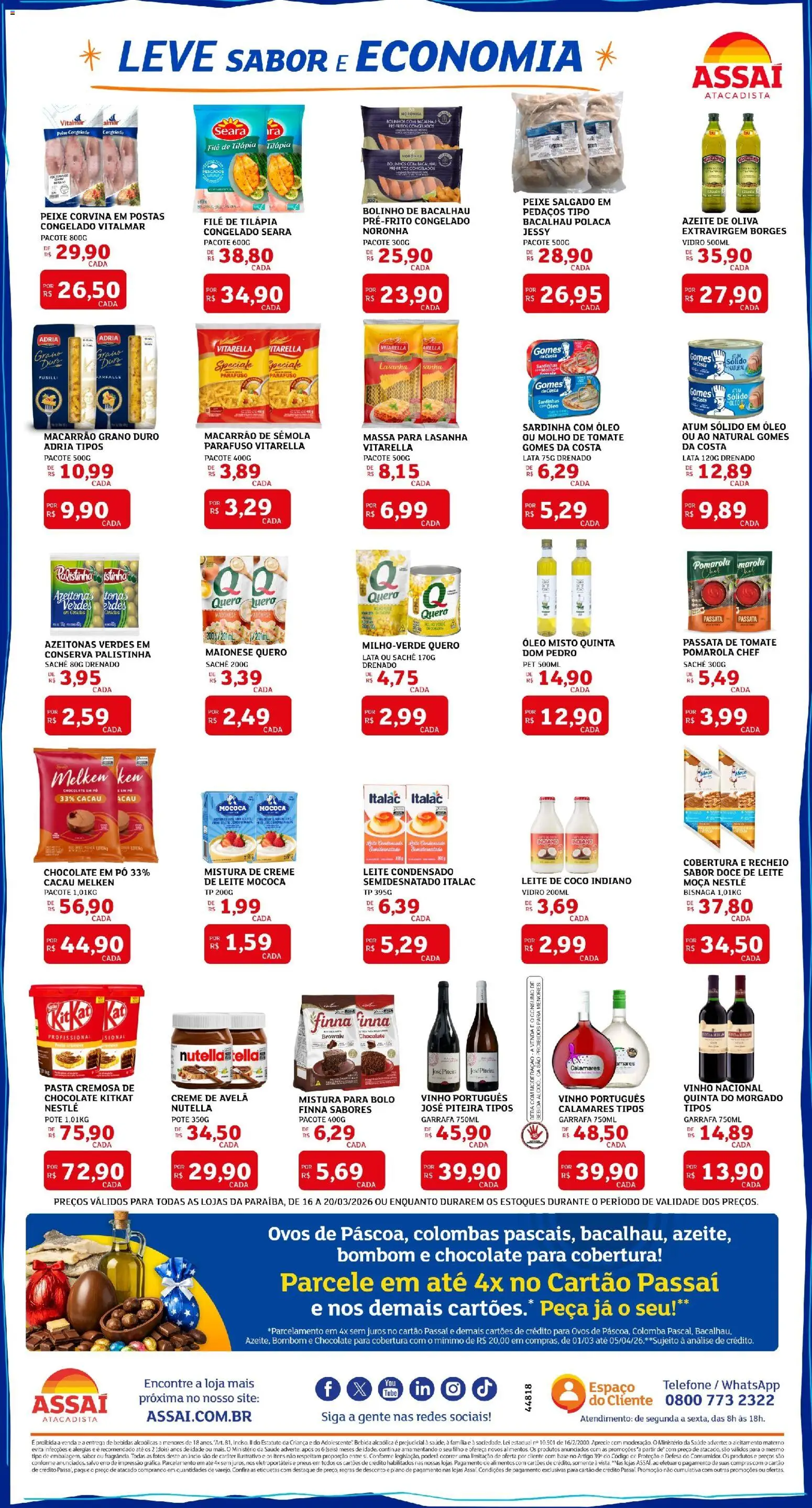 Assaí Atacadista Folheto - válido de 16.03.2026 | Página: 2 | Produtos: Pneus, Bebida, Leite condensado, Leite de coco
