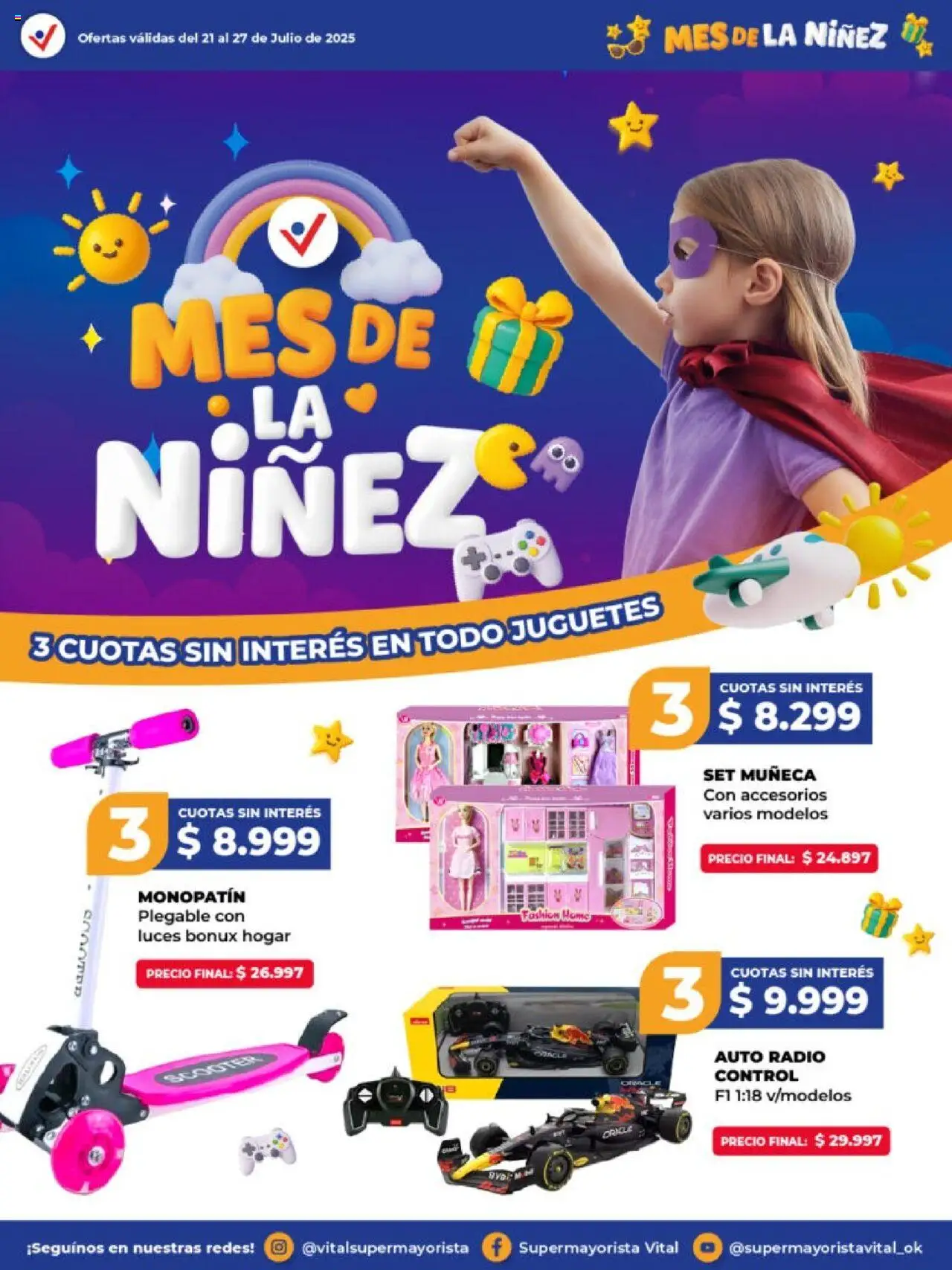 Vital - Mes de la niñez  │ válido desde el 21.07.2025 | Página: 1 | Productos: Monopatin, Radio
