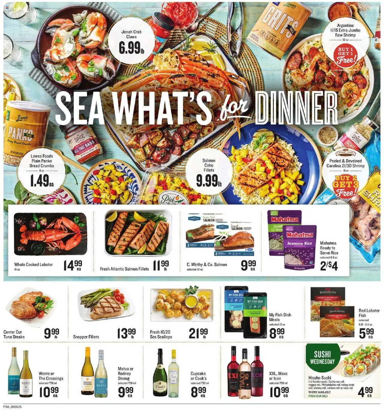 Lowes Foods Weekly Ad - valid from 06.08.2025 | Page: 12 | Products: Bread, Rice, Fish, Cupcake