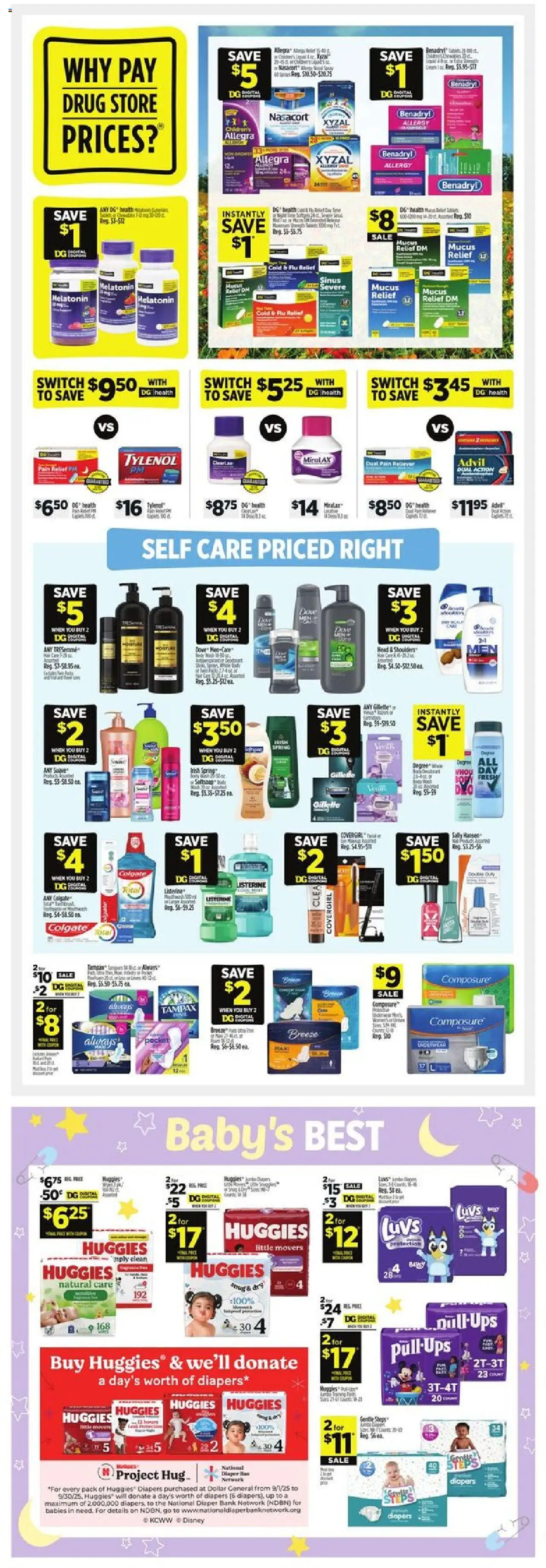 Dollar General Weekly Ad - valid from 07.09.2025 | Page: 15 | Products: Melatonin, Pin, Deodorant, Switch