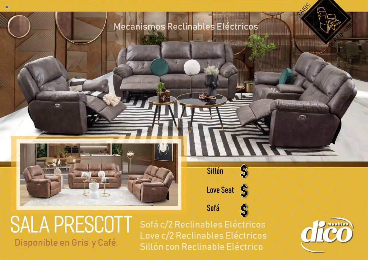 Nuevas ofertas de Muebles Dico válidas en toda la República Mexicana desde el 25.09.2025. ¡Encuentra las mejores ofertas en Muebles Dico - Catálogo Salas reclinables! | Página: 18 | Productos: Sofá, Sillón