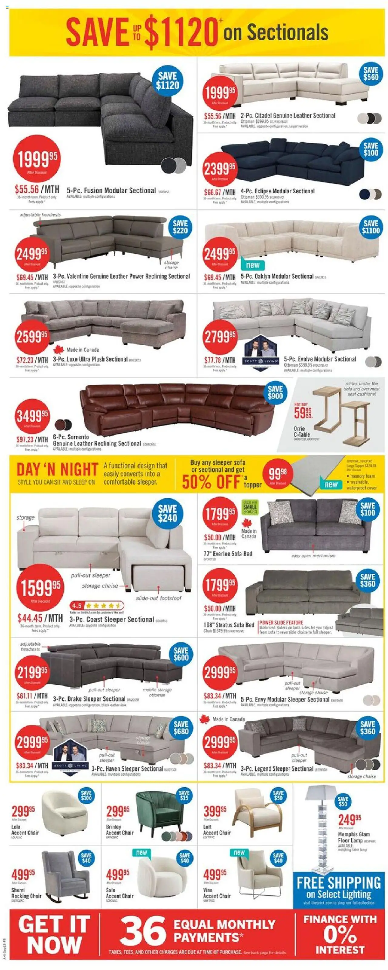 The Brick flyer valid from 12.09.2025 | Page: 5 | Products: Sofa, Table, Chair, Lamp