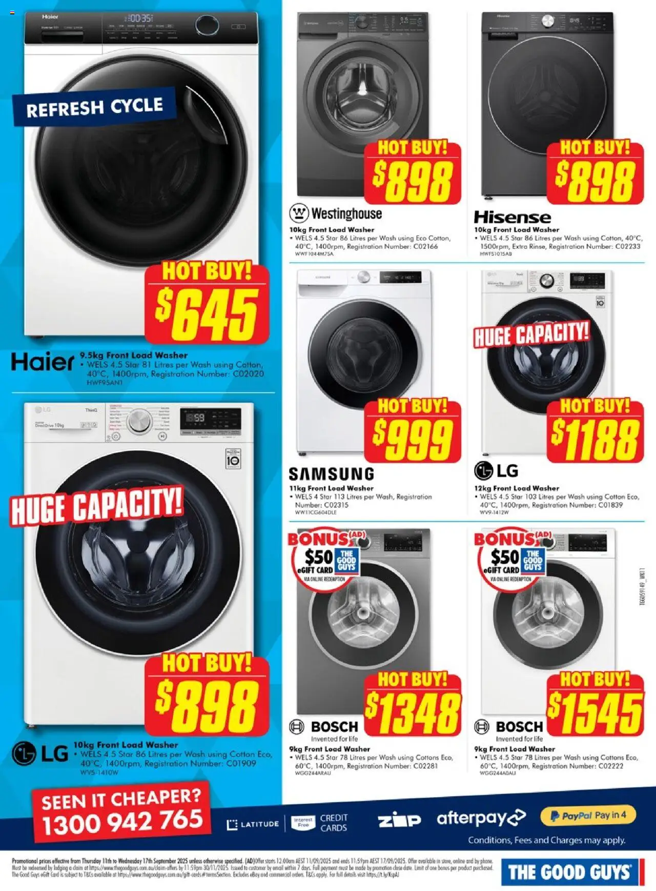 The Good Guys catalogue - valid from 10.09.2025 | Page: 11 | Products: Washer