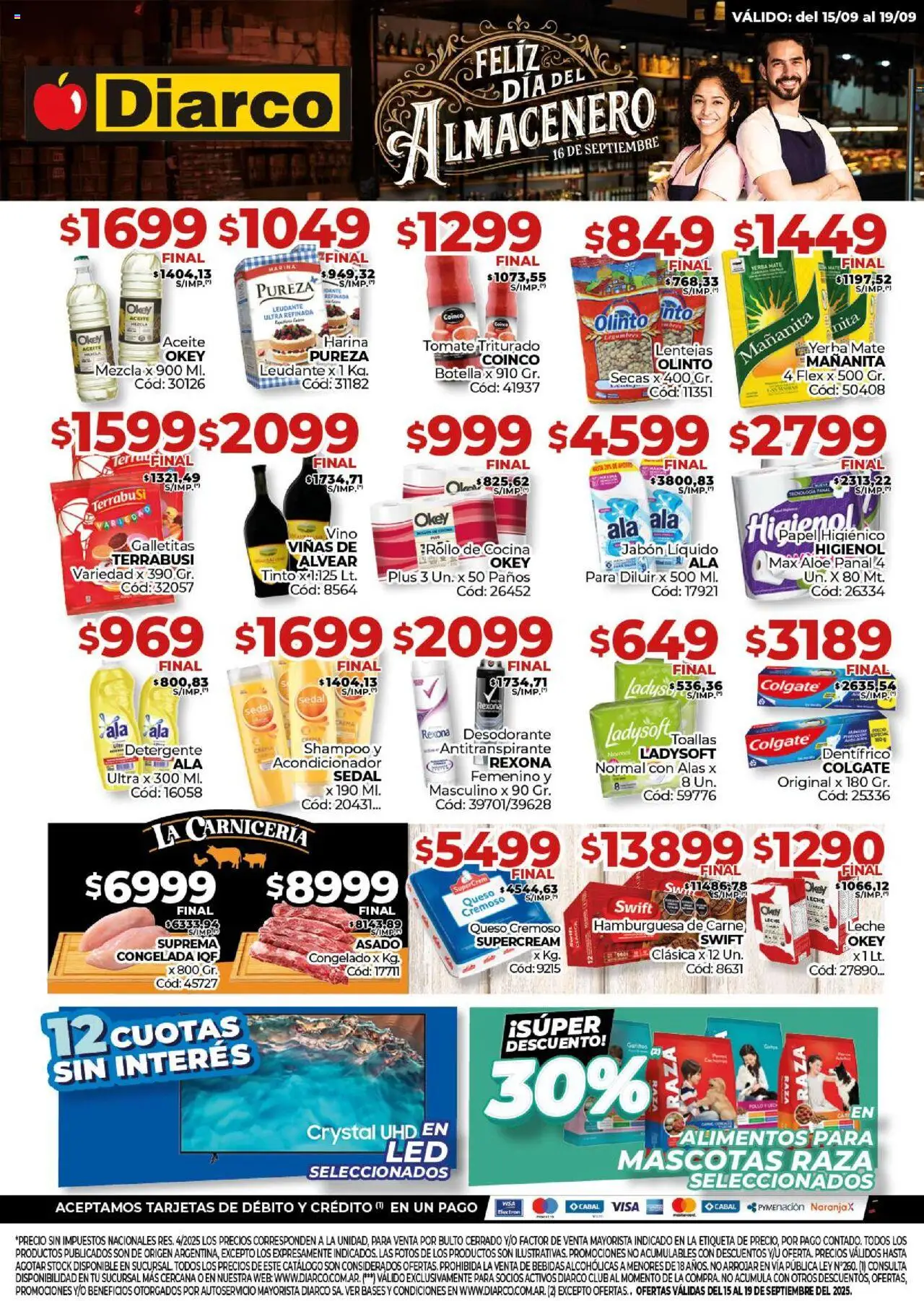 Diarco ofertas │ válido desde el 15.09.2025 | Página: 1 | Productos: Pollo, Harina, Yerba, Vino