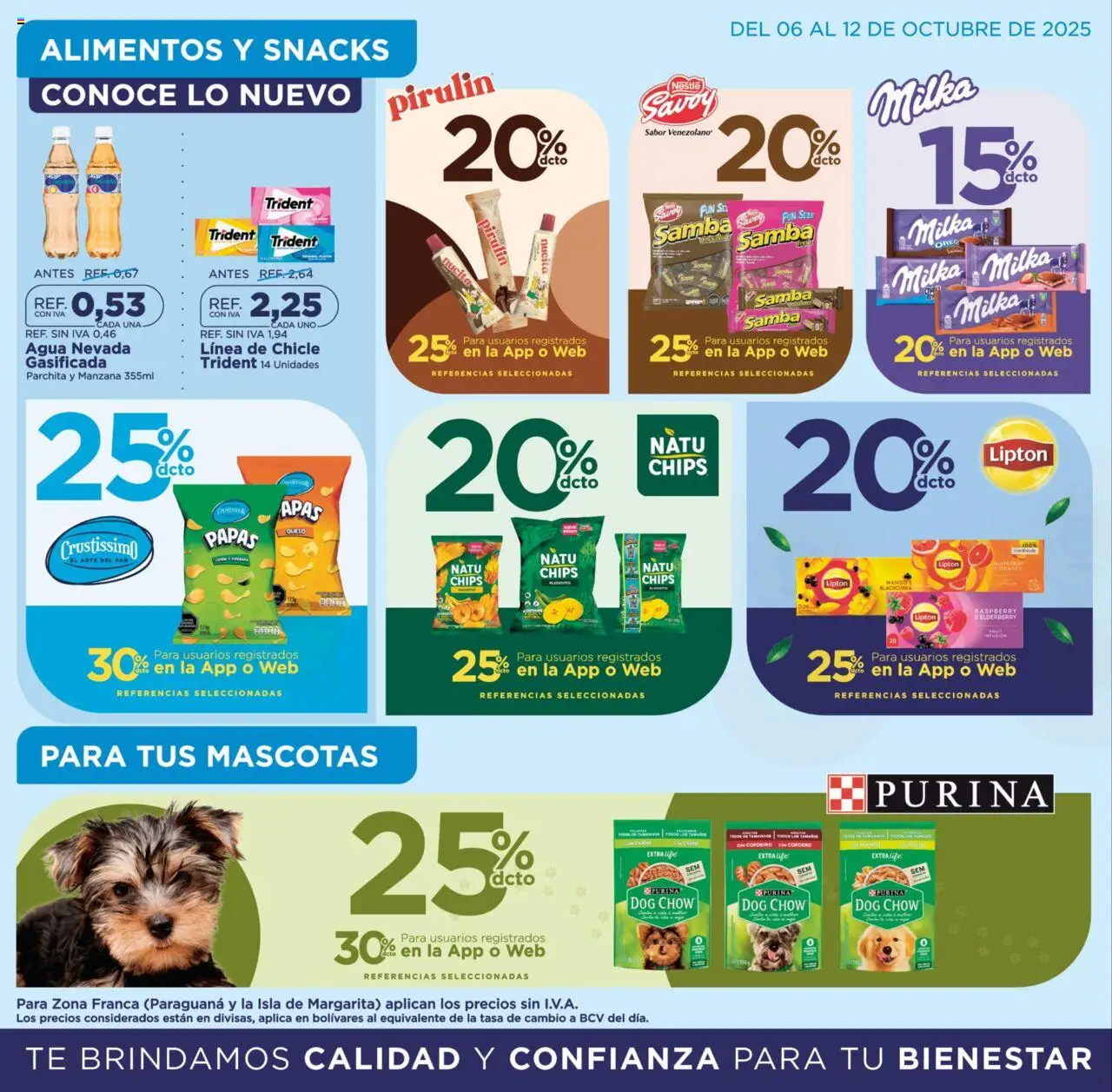 FarmaTodo revista - valida desde el 06.10.2025 | Página: 4 | Productos: Manzana, Chicle, Plátano, Queso