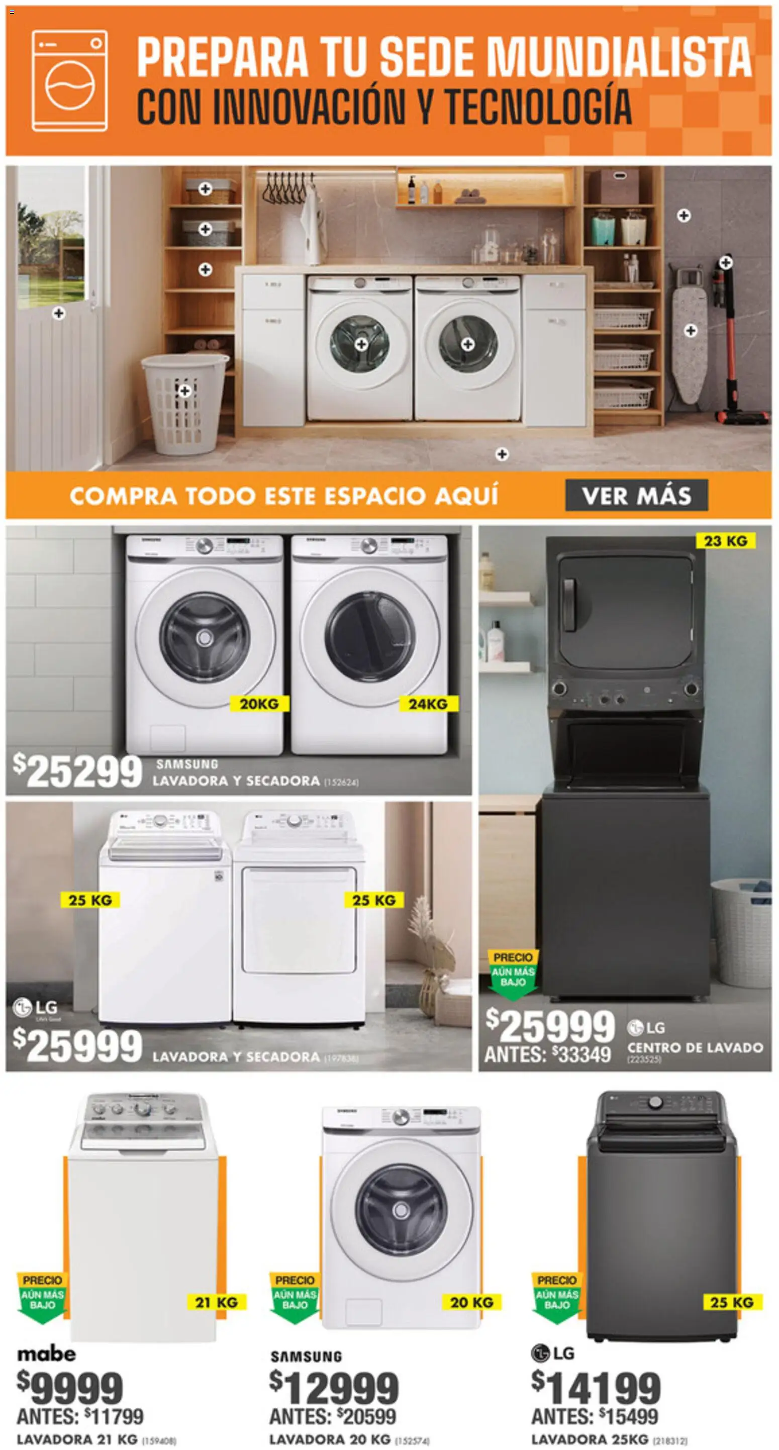 Nuevas ofertas de Home Depot válidas en toda la República Mexicana desde el 26.03.2026. ¡Encuentra las mejores ofertas en Home Depot catálogo! | Página: 5 | Productos: Secadora, Lavadora
