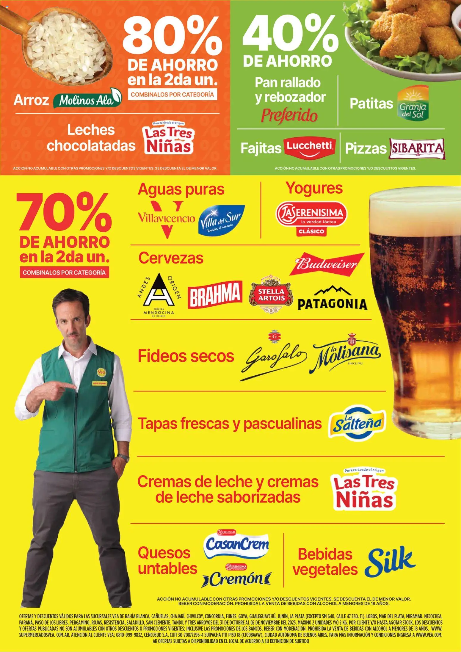 Vea - Oferta fin de semana │ válido desde el 31.10.2025 | Página: 4 | Productos: Leche, Arroz, Fideos, Pan rallado