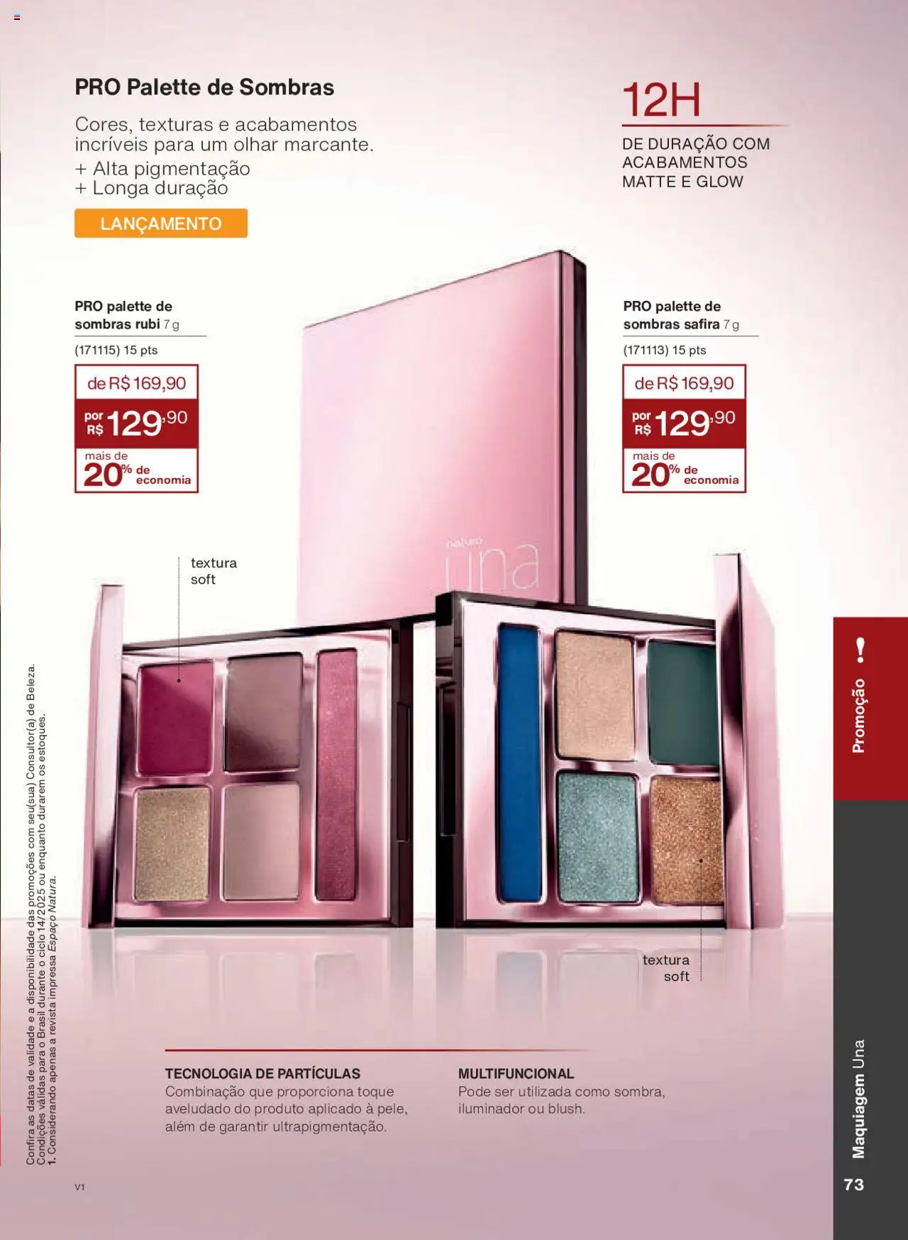 Natura Folheto - válido de 18.08.2025 | Página: 73 | Produtos: Maquiagem, Multifuncional, Revista, Iluminador