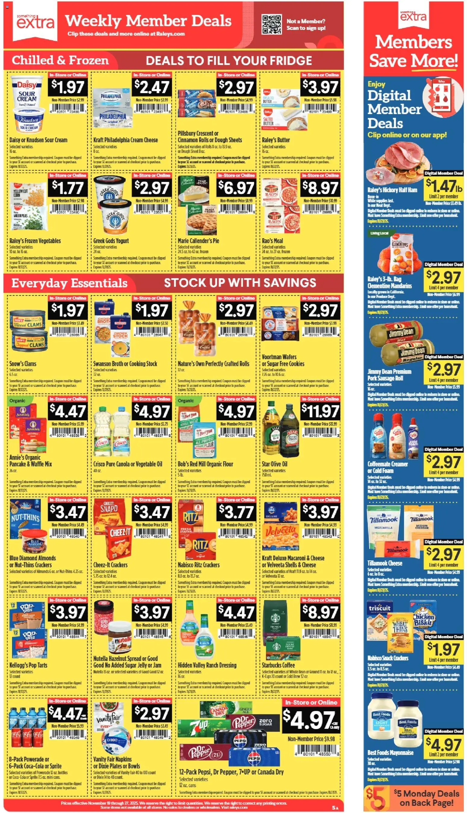 Raley's Weekly Ad - valid from 19.11.2025 | Page: 5 | Products: Oil, Cream, Vegetables, Sugar