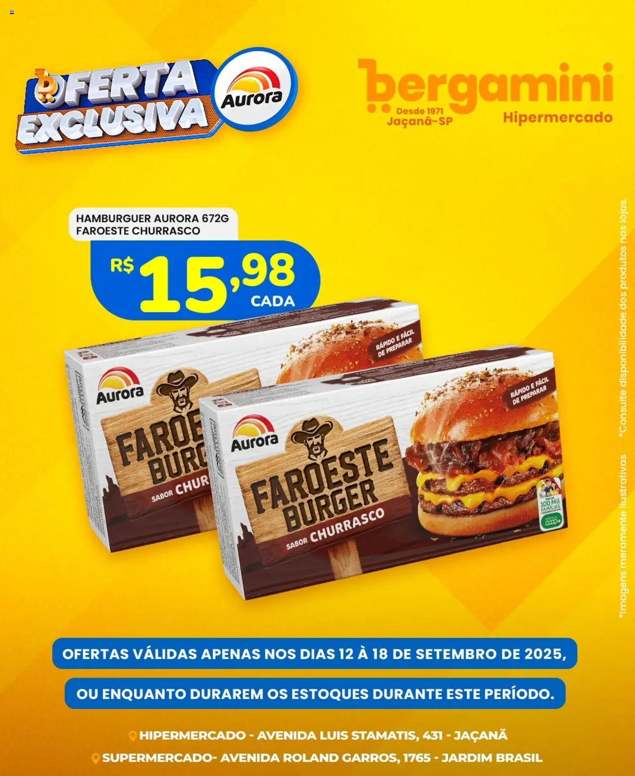 Supermercado Bergamini Folheto - válido de 12.09.2025 | Página: 4 | Produtos: Hambúrguer