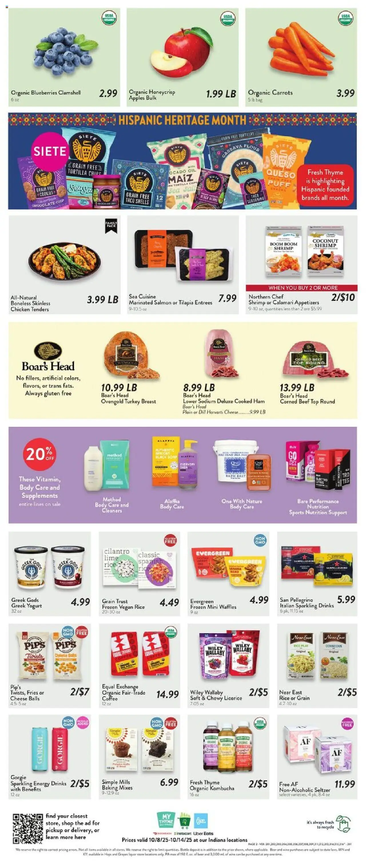 Fresh Thyme Weekly Ad - IN - valid from 08.10.2025 | Page: 5 | Products: Coffee, Chocolate, Beef, Blueberries