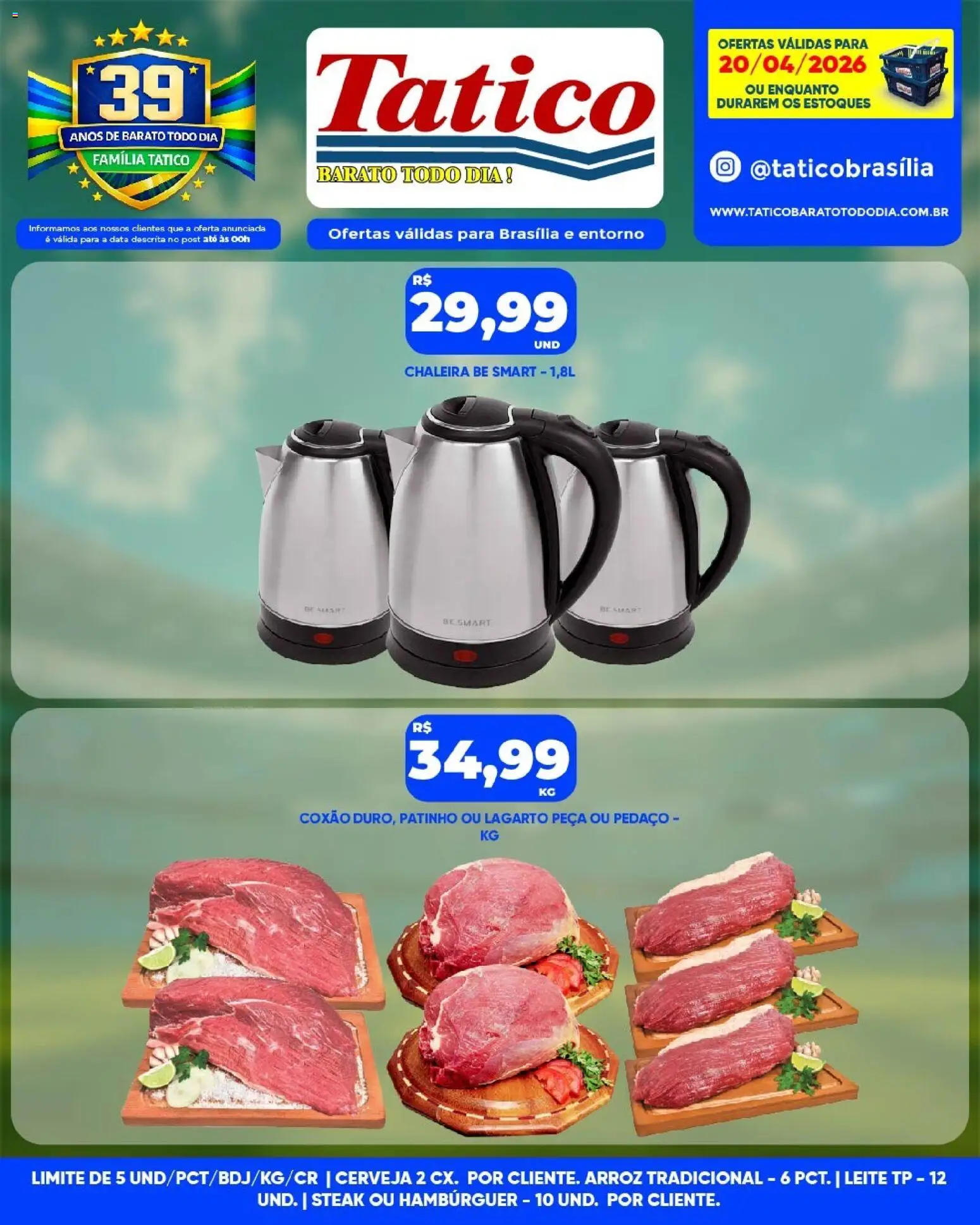 Tatico Folheto - válido de 21.04.2026 | Página: 33 | Produtos: Chaleira, Leite, Cerveja, Arroz